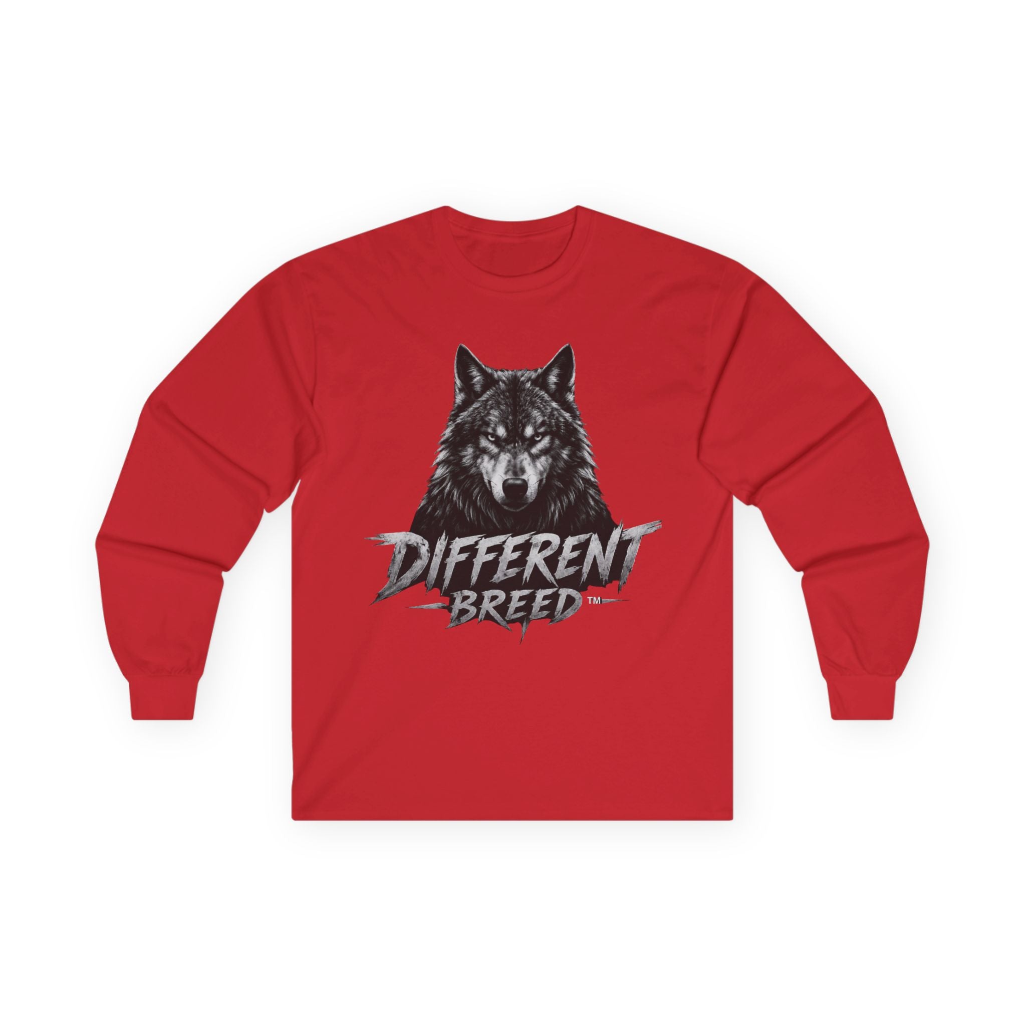 Different Breed Wolf Long Sleeve Tee — Graphic Animal Crewneck