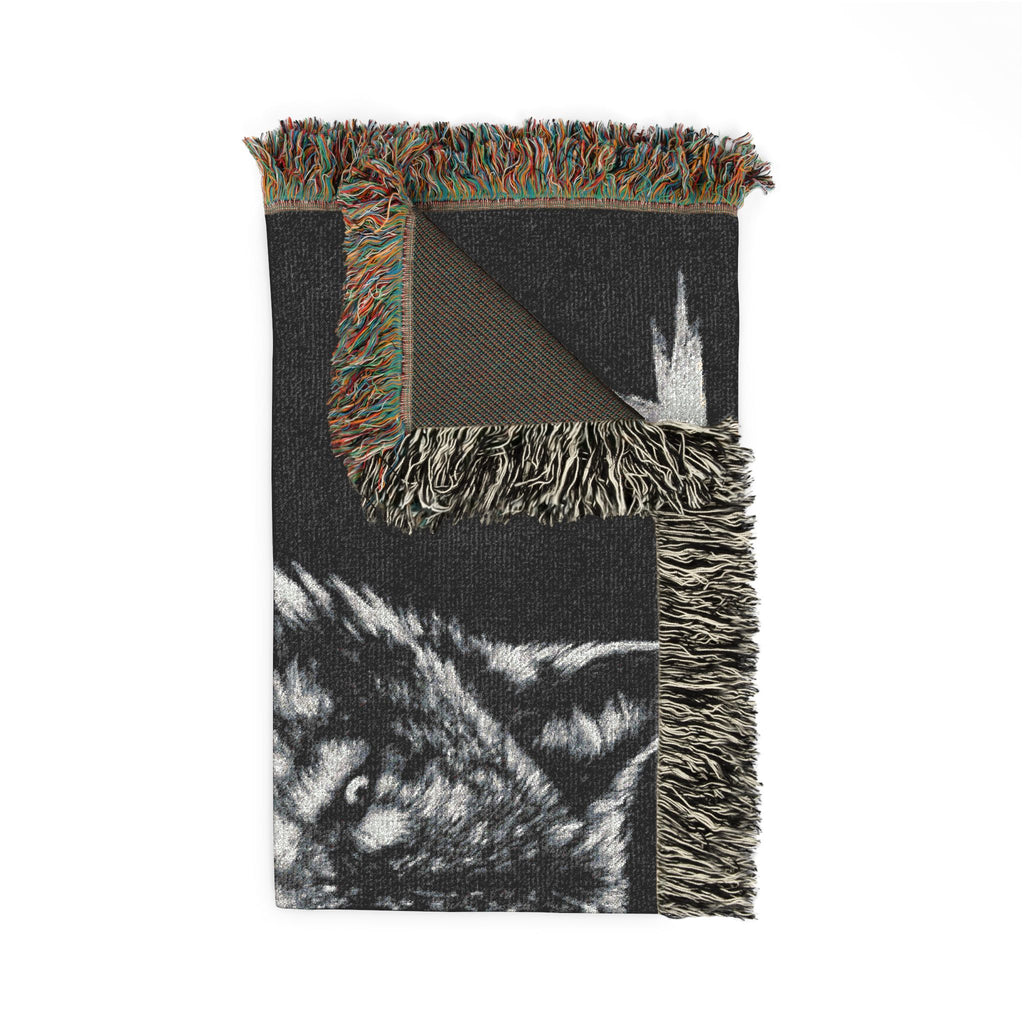 Different Breed Wolf Woven Blanket – Rustic Outdoor Throw for Men & Women