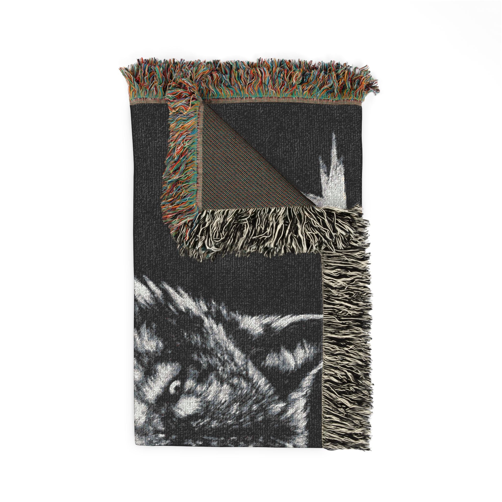 Different Breed Wolf Woven Blanket – Rustic Outdoor Throw for Men & Women