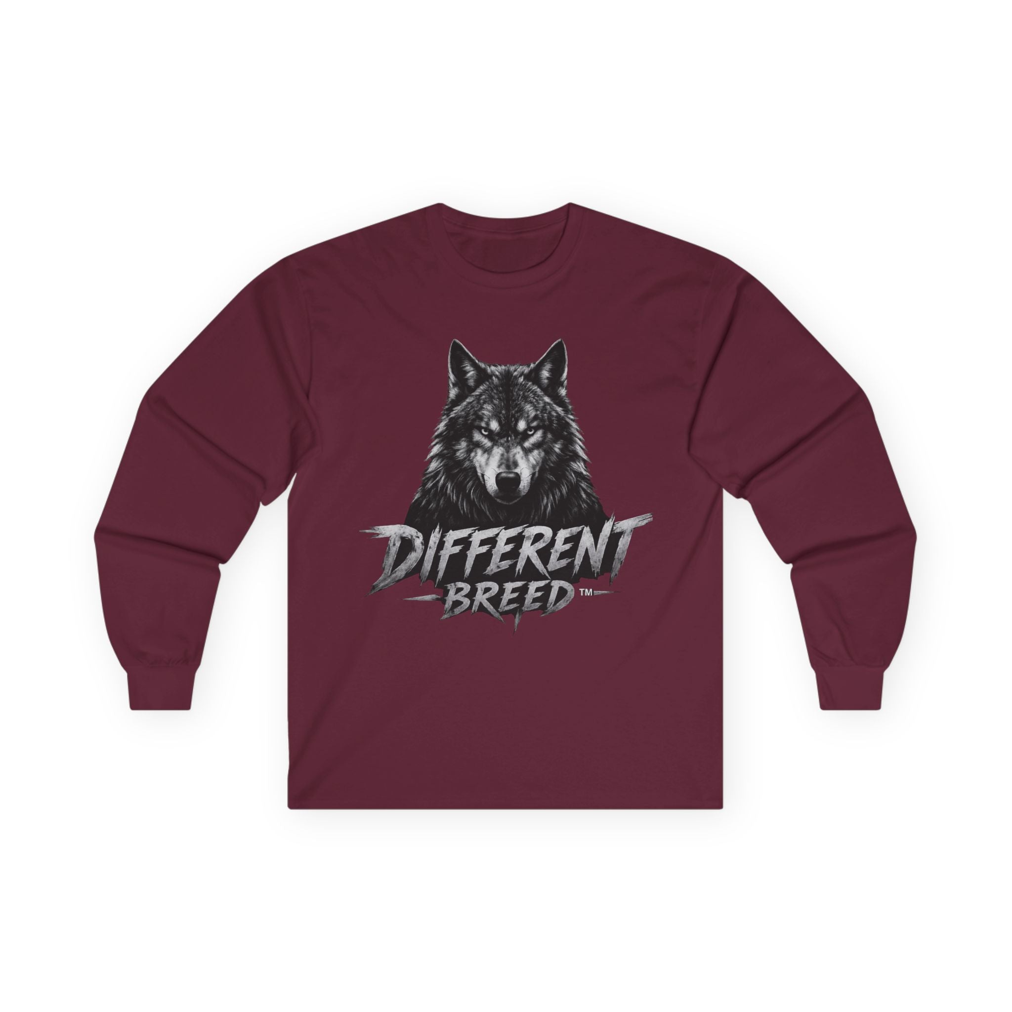 Different Breed Wolf Long Sleeve Tee — Graphic Animal Crewneck