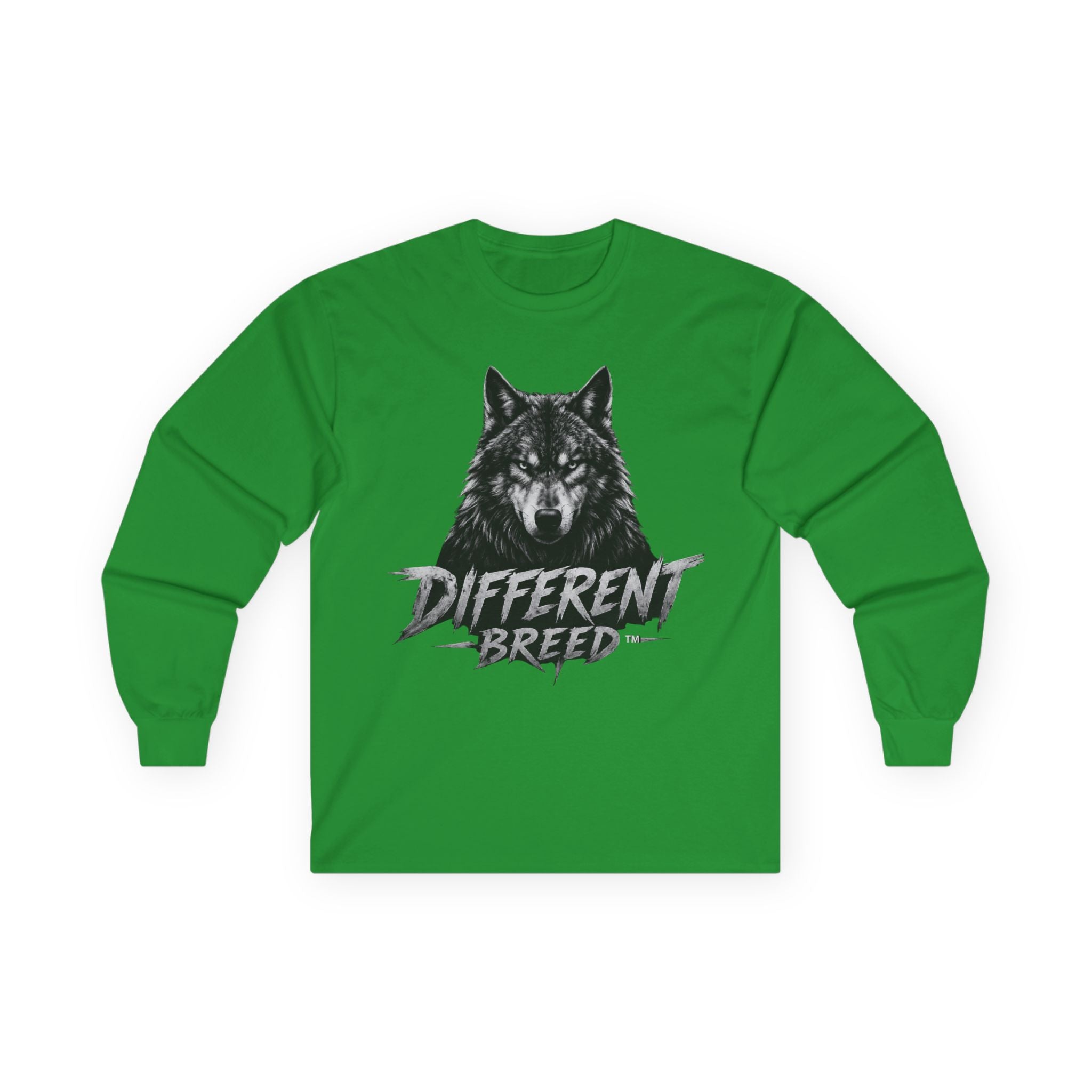 Different Breed Wolf Long Sleeve Tee — Graphic Animal Crewneck