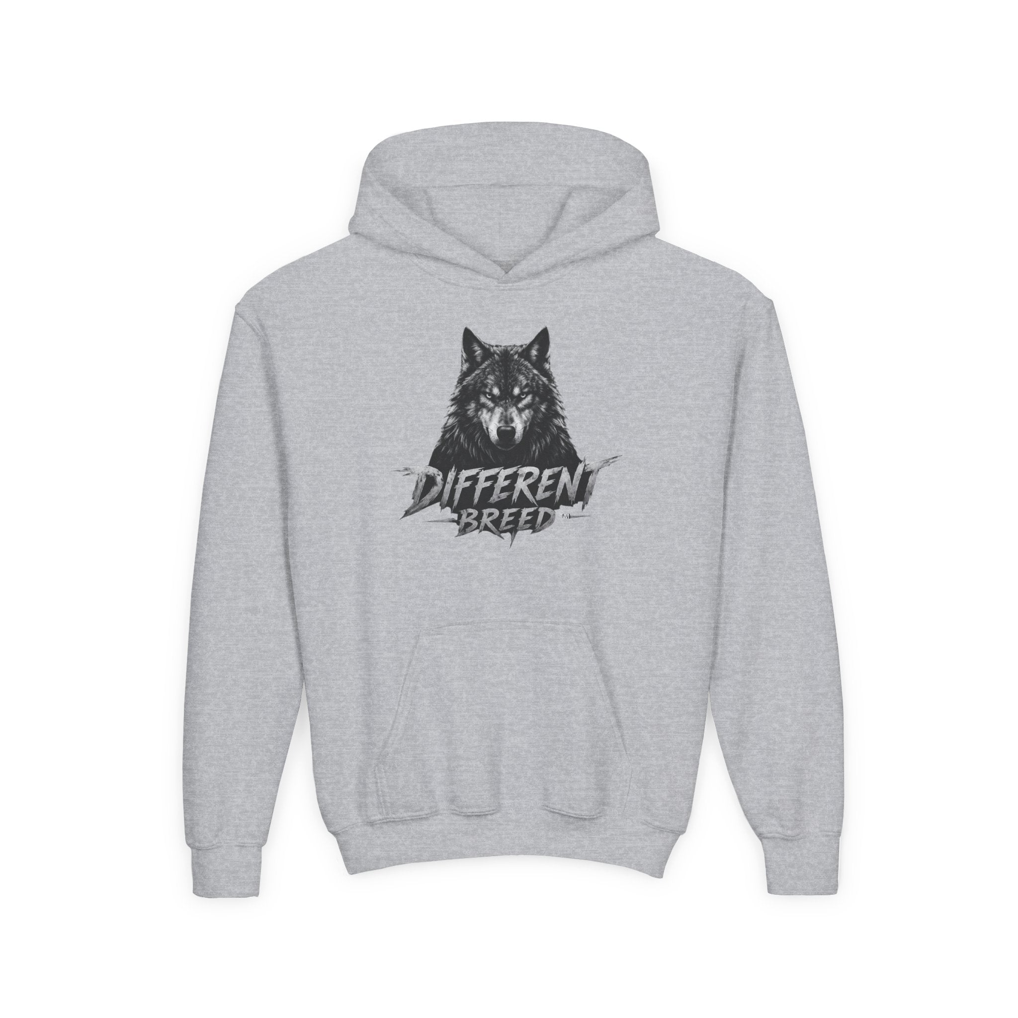 Youth Hoodie — 'Different Breed' Wolf Graphic Pullover