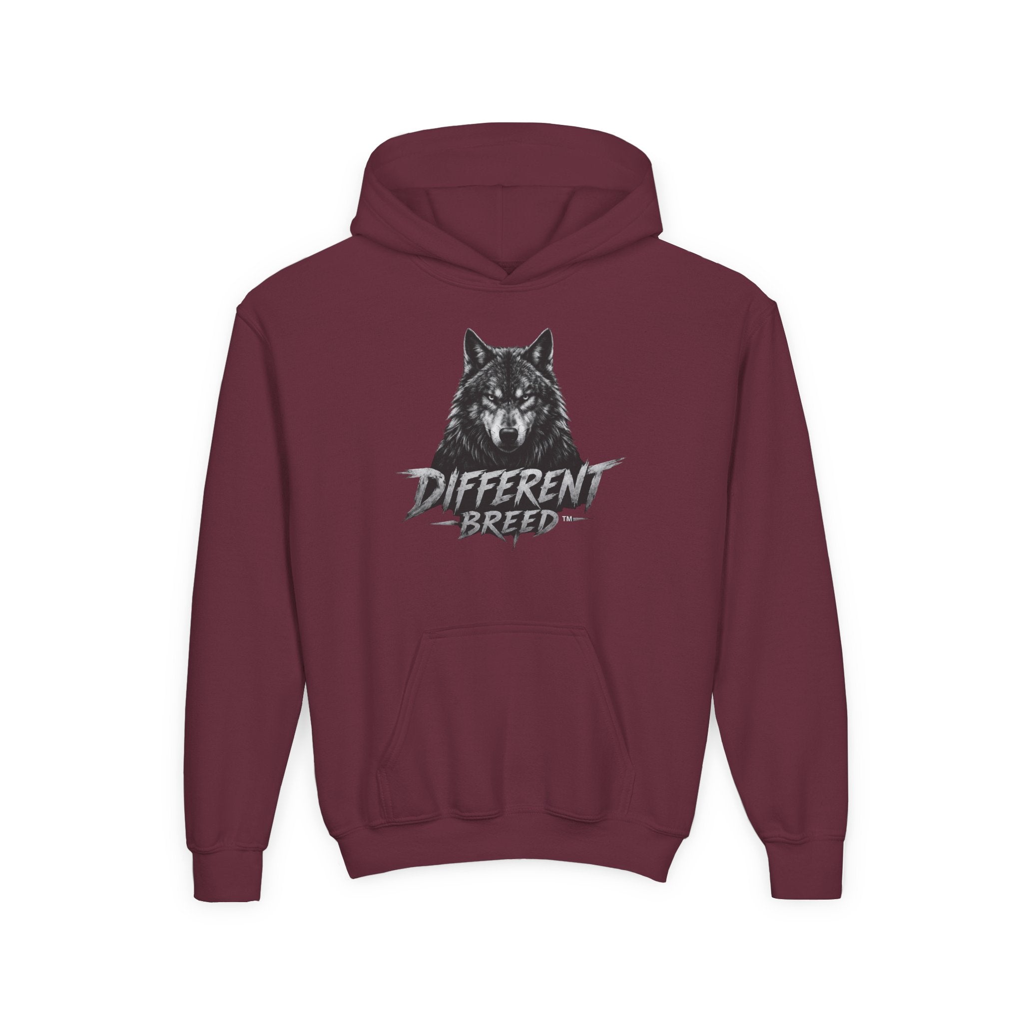 Youth Hoodie — 'Different Breed' Wolf Graphic Pullover