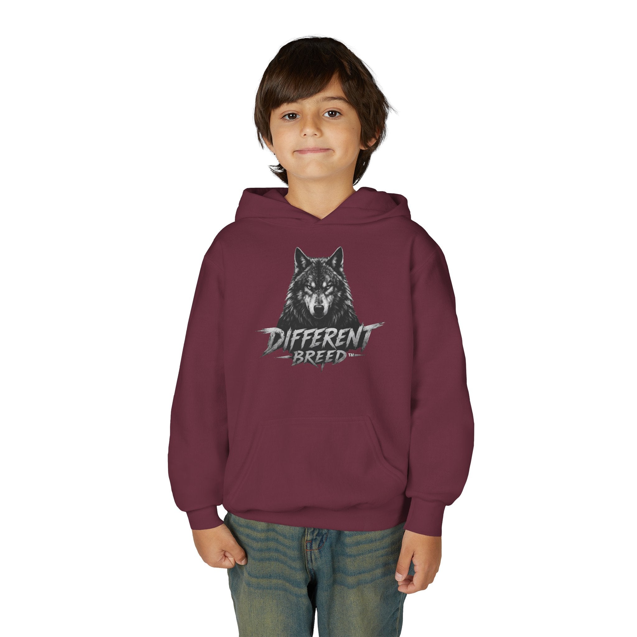 Youth Hoodie — 'Different Breed' Wolf Graphic Pullover
