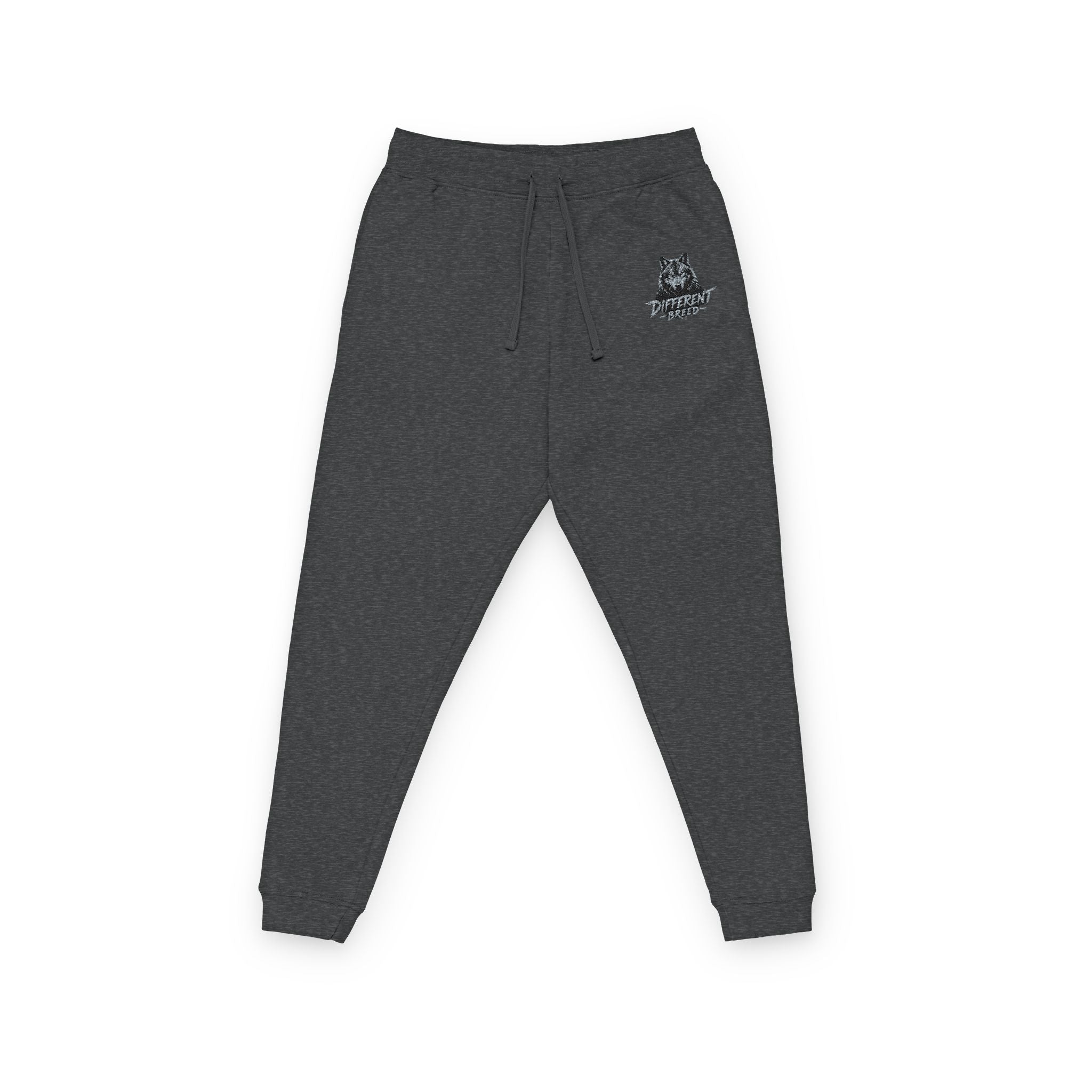 Embroidered Cozy Fleece Joggers — Retro Floral Chest Patch