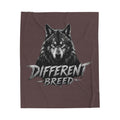 Wolf Graphic Plush Blanket — "Different Breed" Velveteen Throw for Outdoor & Couch