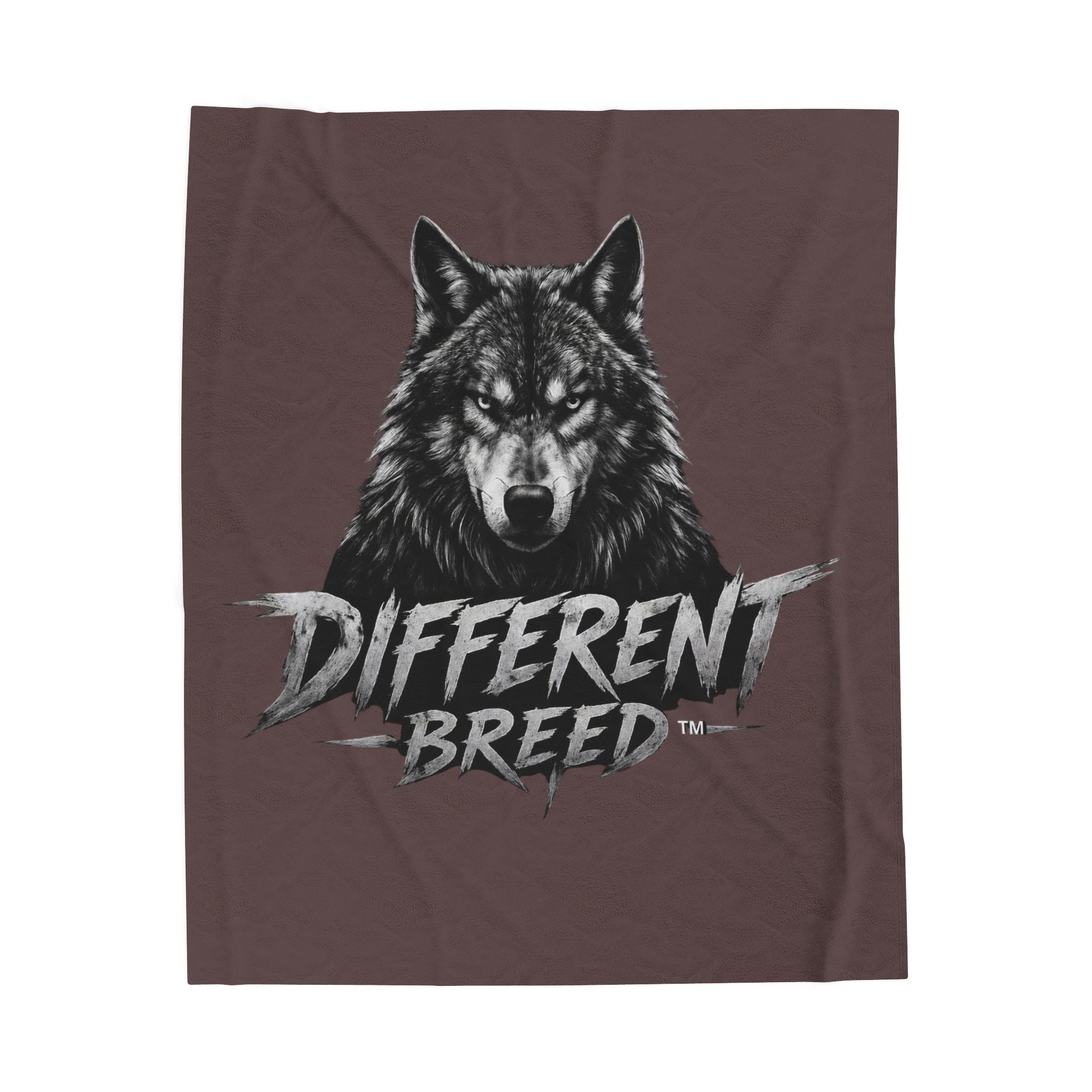 Wolf Graphic Plush Blanket — "Different Breed" Velveteen Throw for Outdoor & Couch