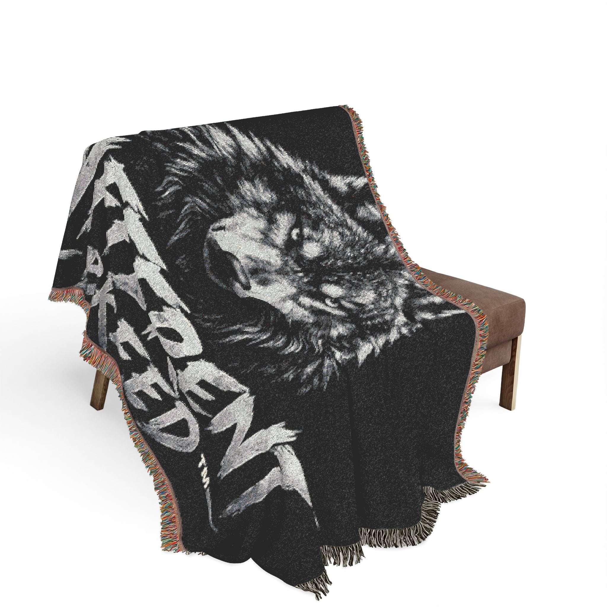 Different Breed Wolf Woven Blanket – Rustic Outdoor Throw for Men & Women