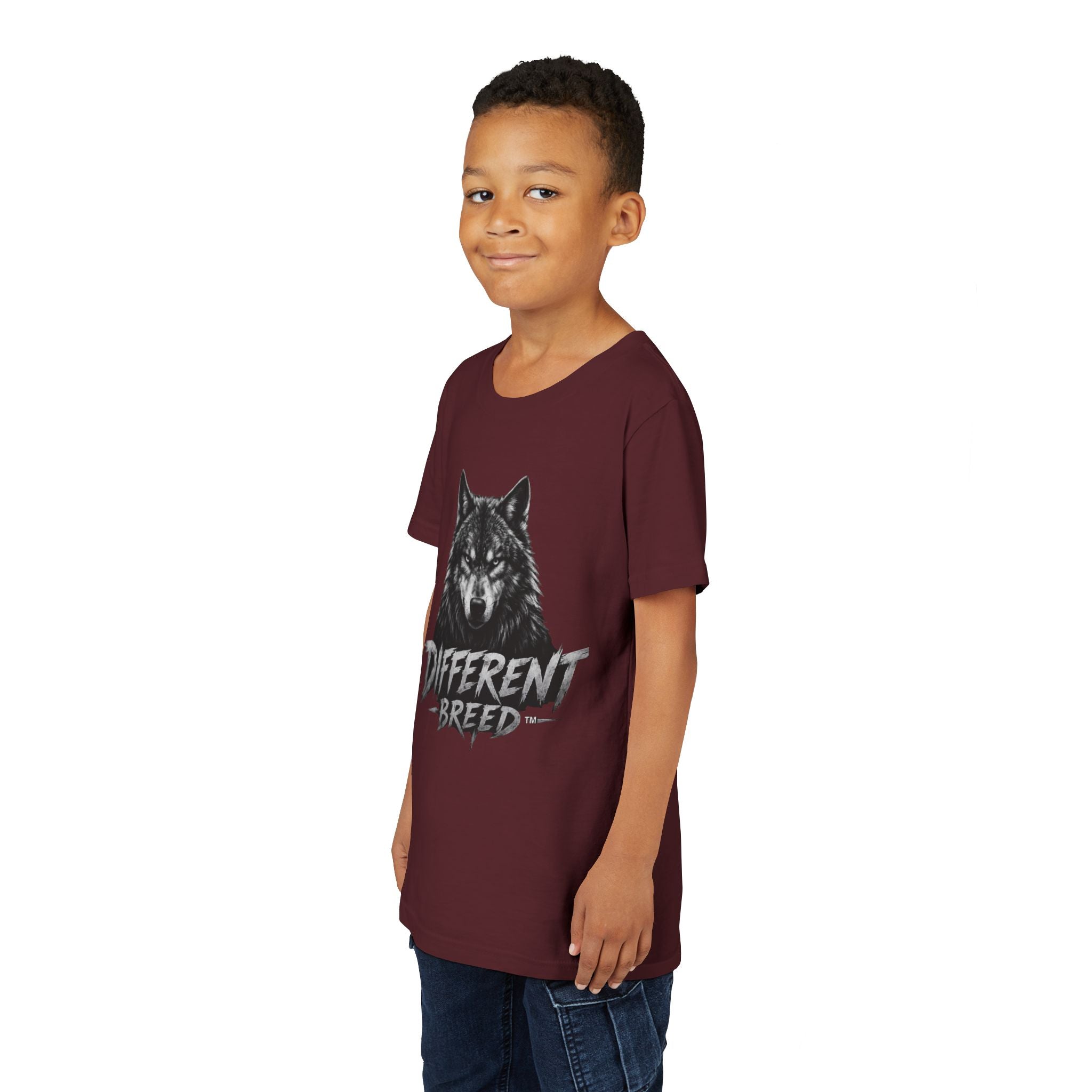 Youth Tee - 'Different Breed' Wolf Graphic Kids T-Shirt