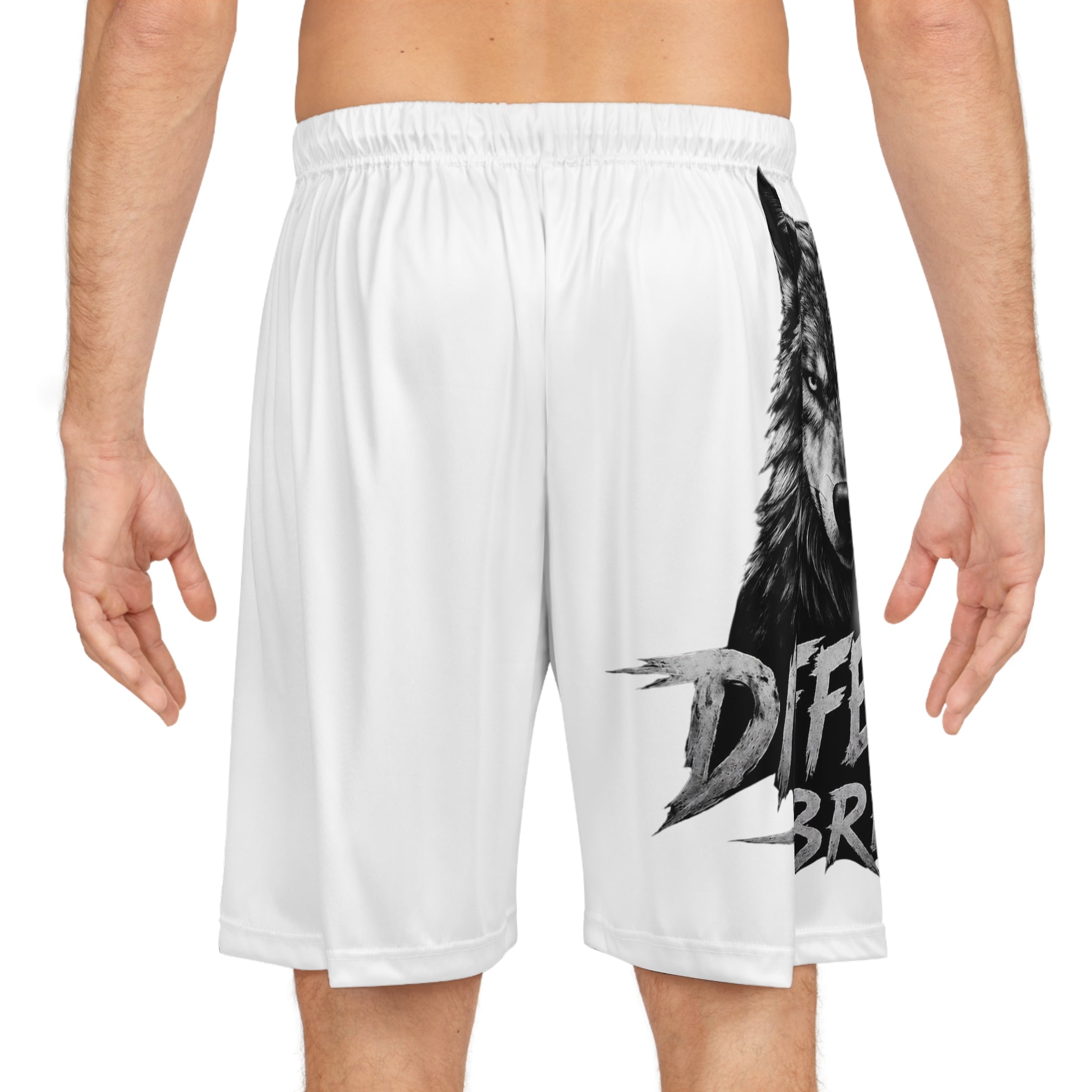 Wolf Graphic Basketball Shorts - "Different Breed" AOP Athletic Shorts