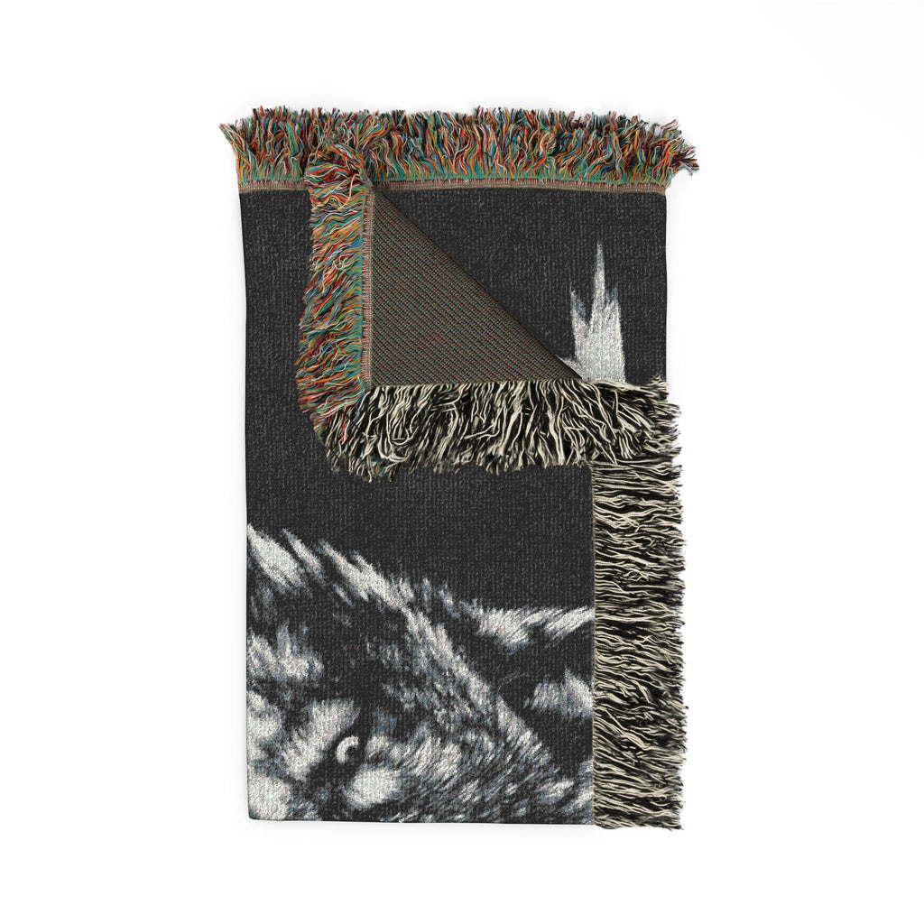 Different Breed Wolf Woven Blanket – Rustic Outdoor Throw for Men & Women
