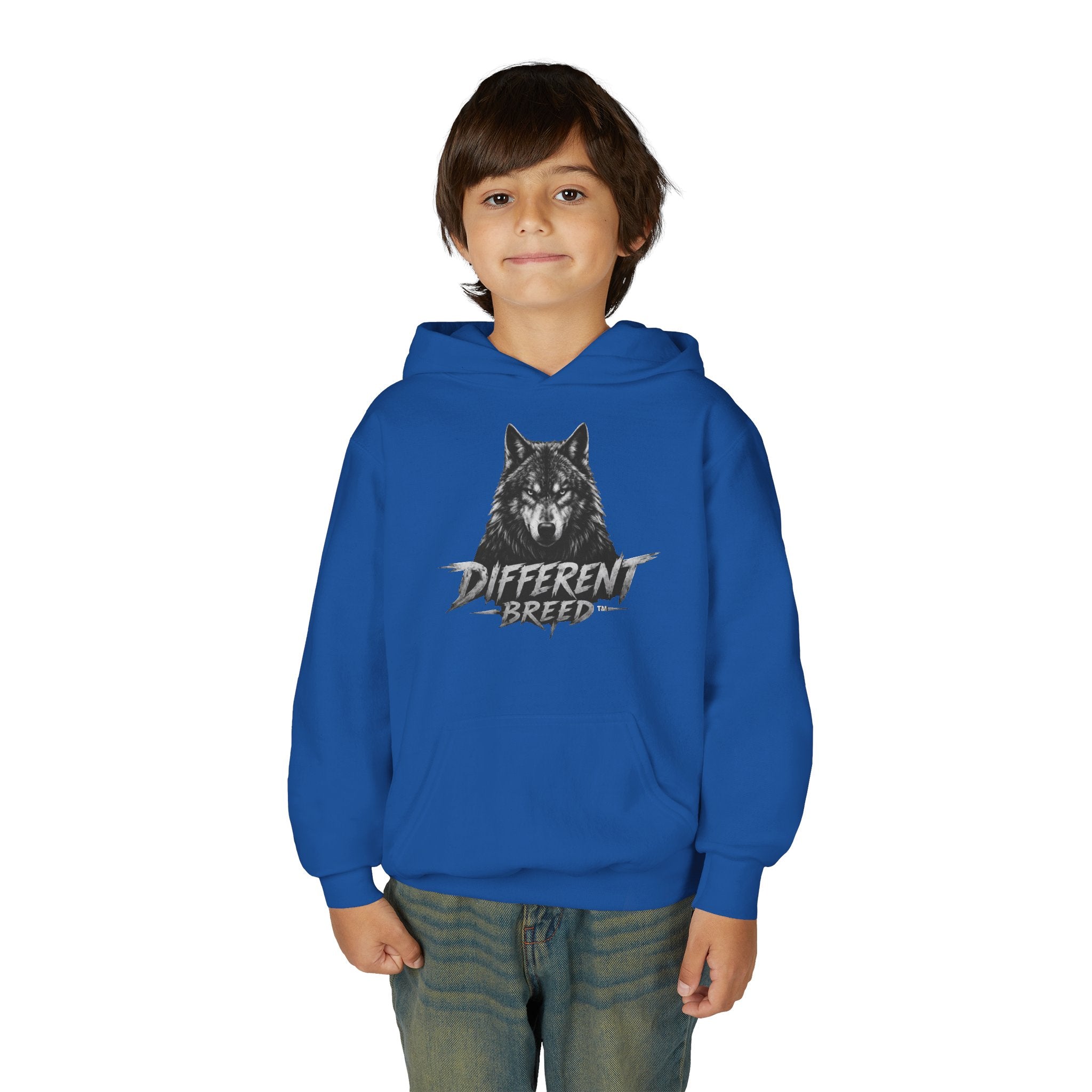 Youth Hoodie — 'Different Breed' Wolf Graphic Pullover
