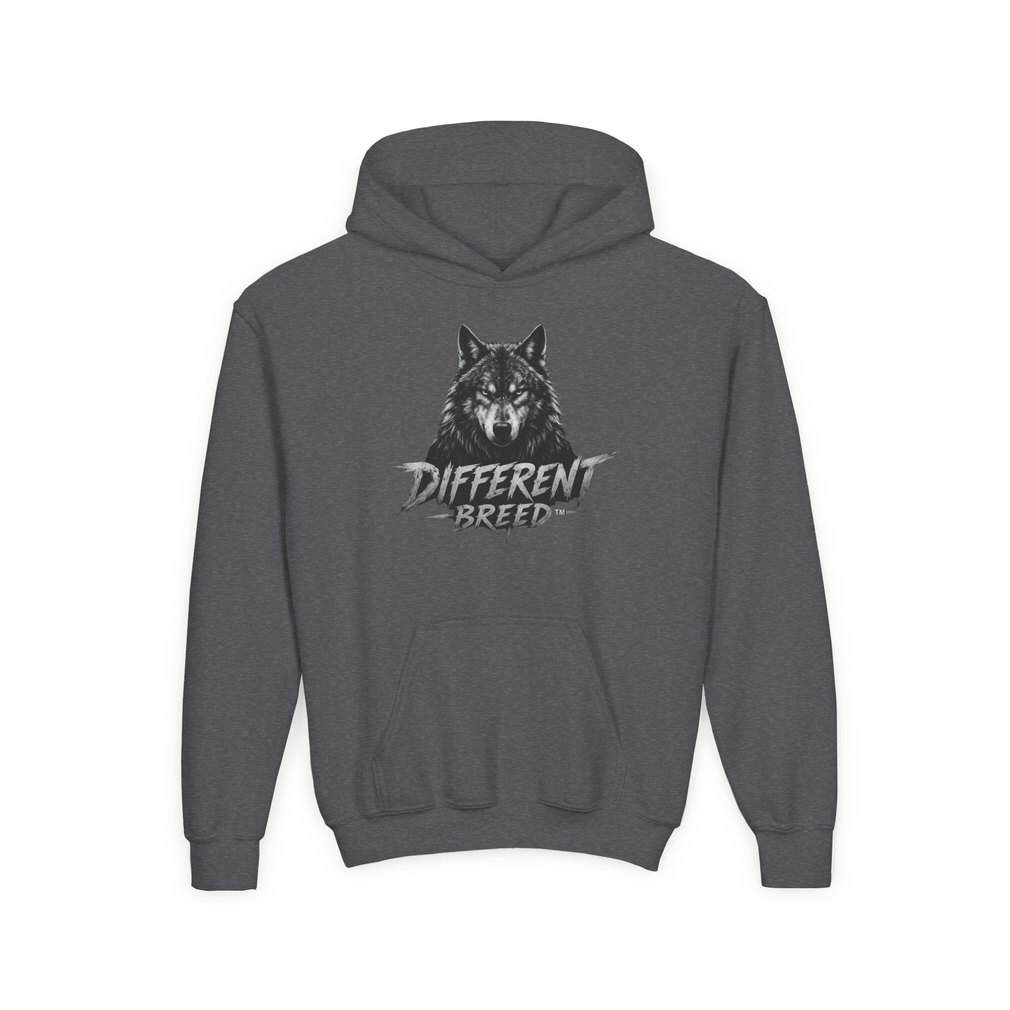 Youth Hoodie — 'Different Breed' Wolf Graphic Pullover