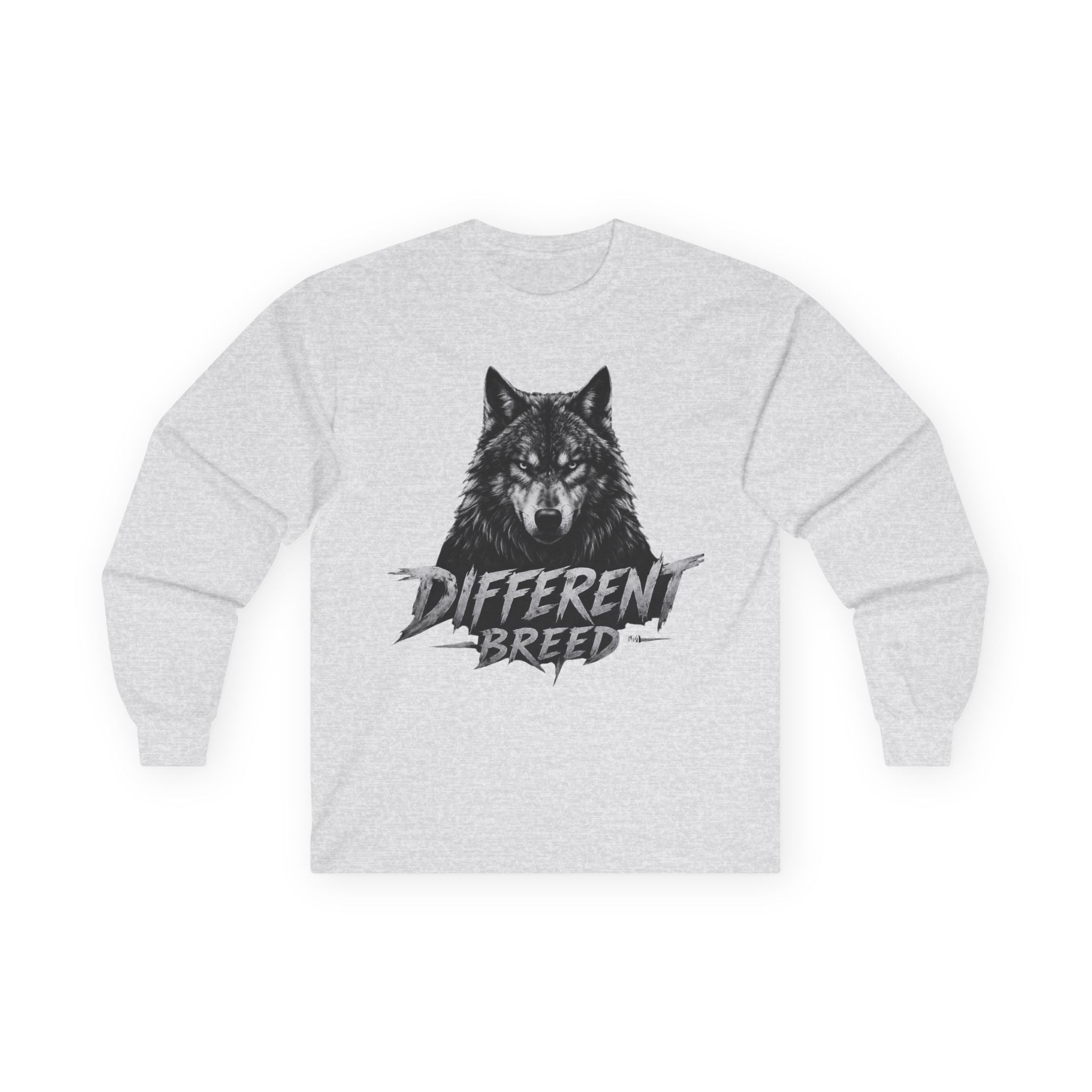 Different Breed Wolf Long Sleeve Tee — Graphic Animal Crewneck
