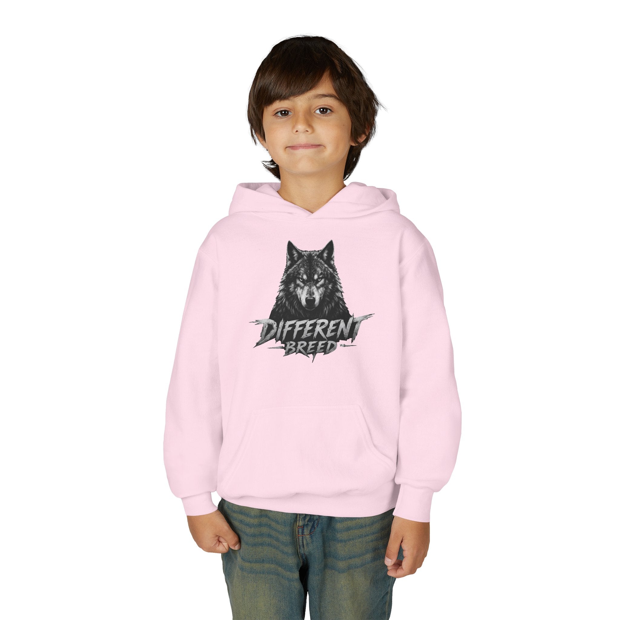 Youth Hoodie — 'Different Breed' Wolf Graphic Pullover
