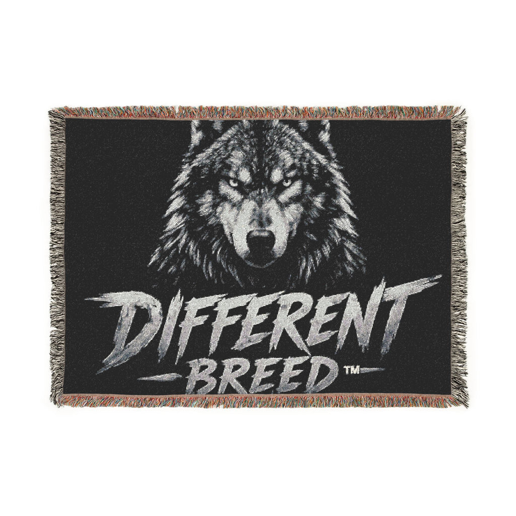 Different Breed Wolf Woven Blanket – Rustic Outdoor Throw for Men & Women