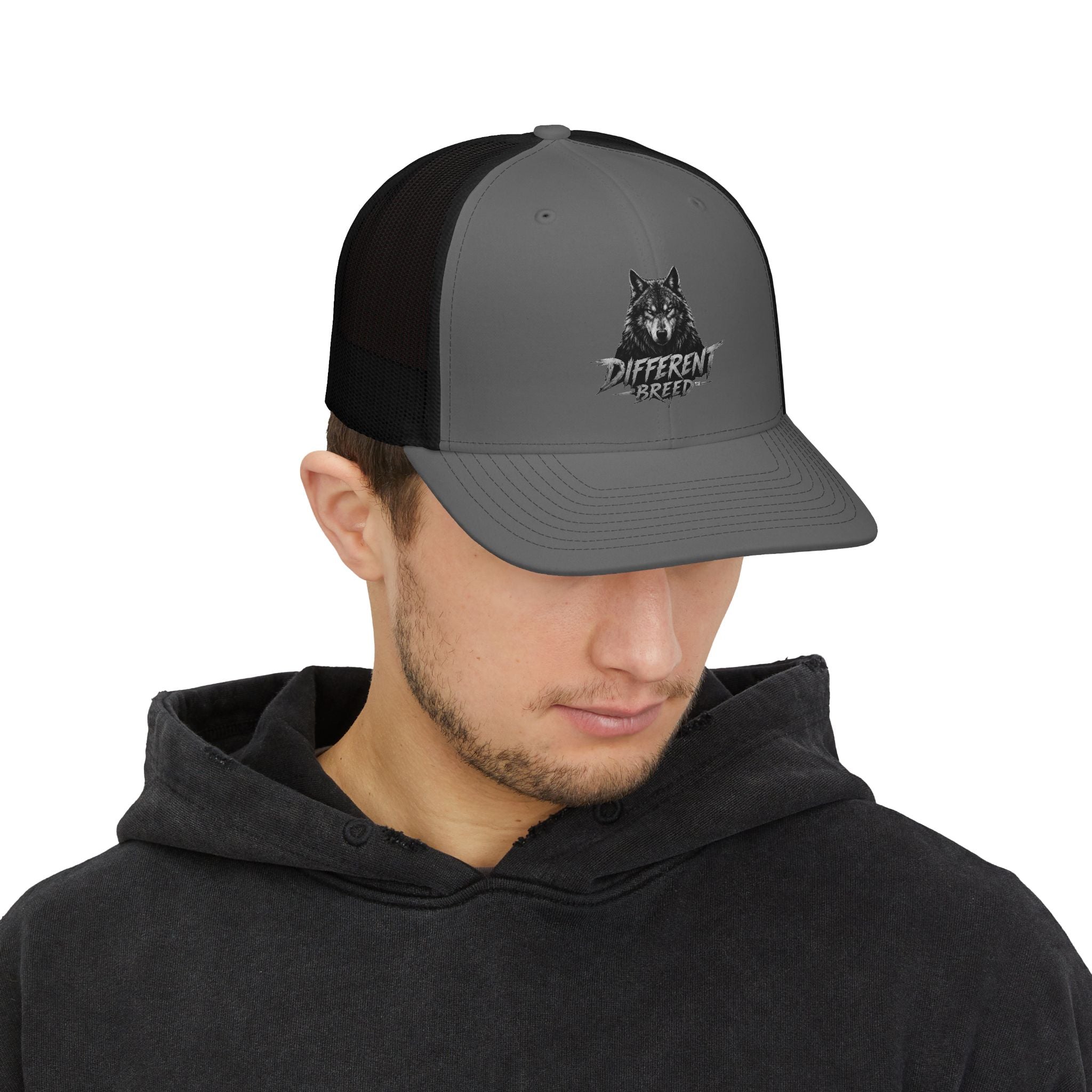 Wolf Head Trucker Cap — "Different Breed" Snapback Hat
