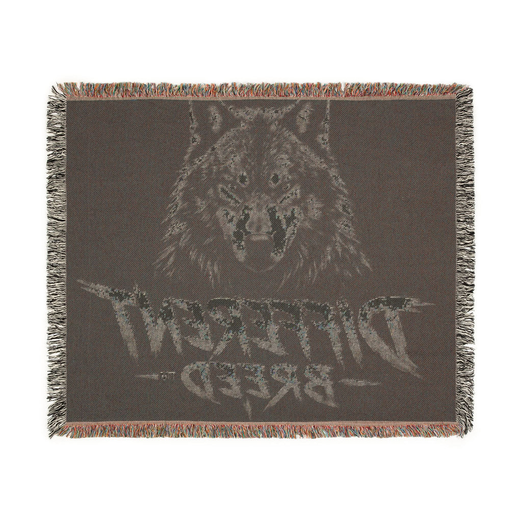 Different Breed Wolf Woven Blanket – Rustic Outdoor Throw for Men & Women