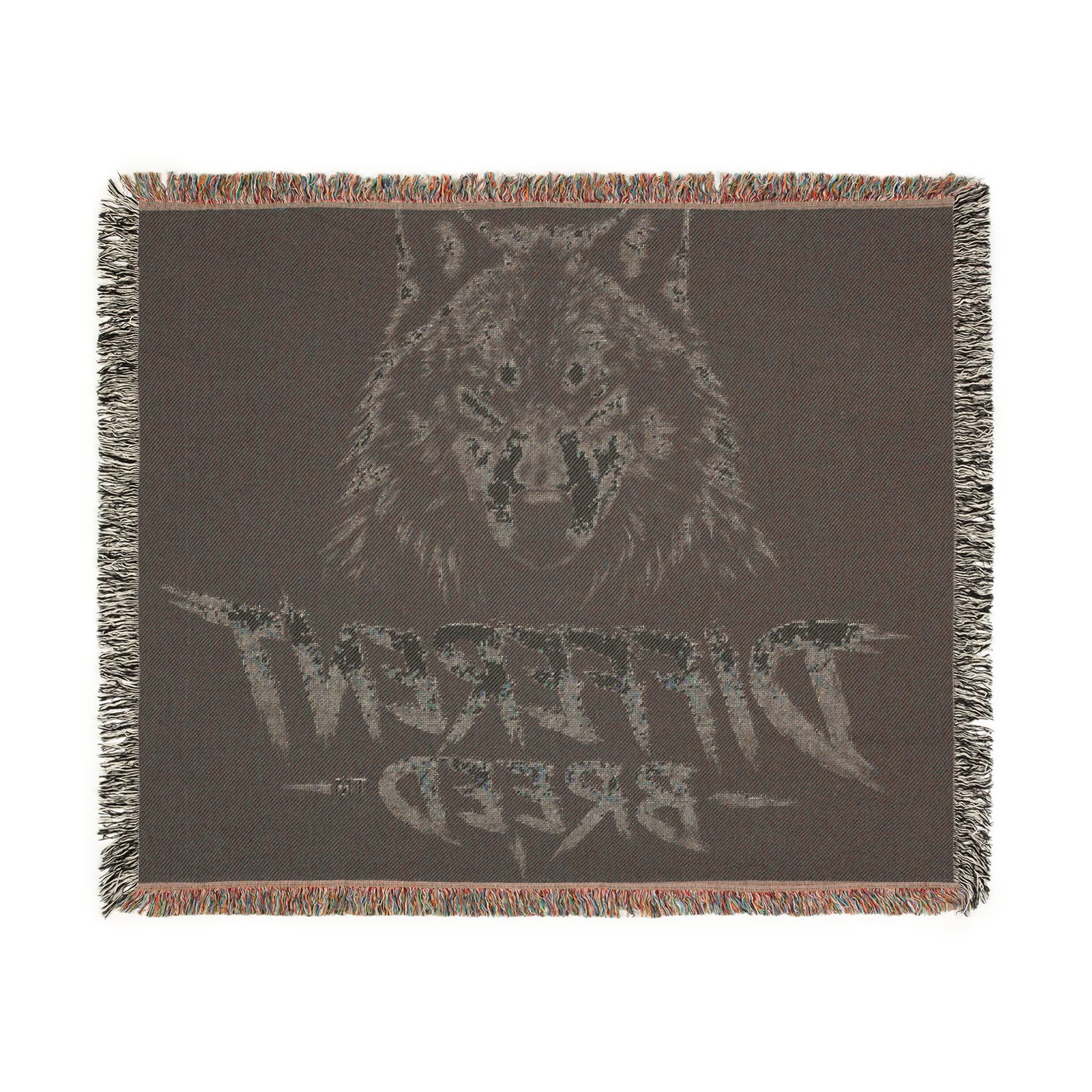 Different Breed Wolf Woven Blanket – Rustic Outdoor Throw for Men & Women