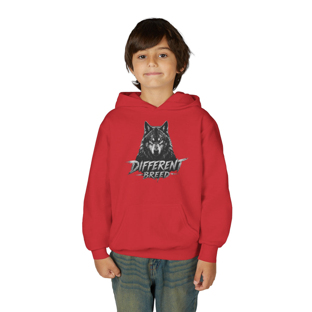 Youth Hoodie — 'Different Breed' Wolf Graphic Pullover
