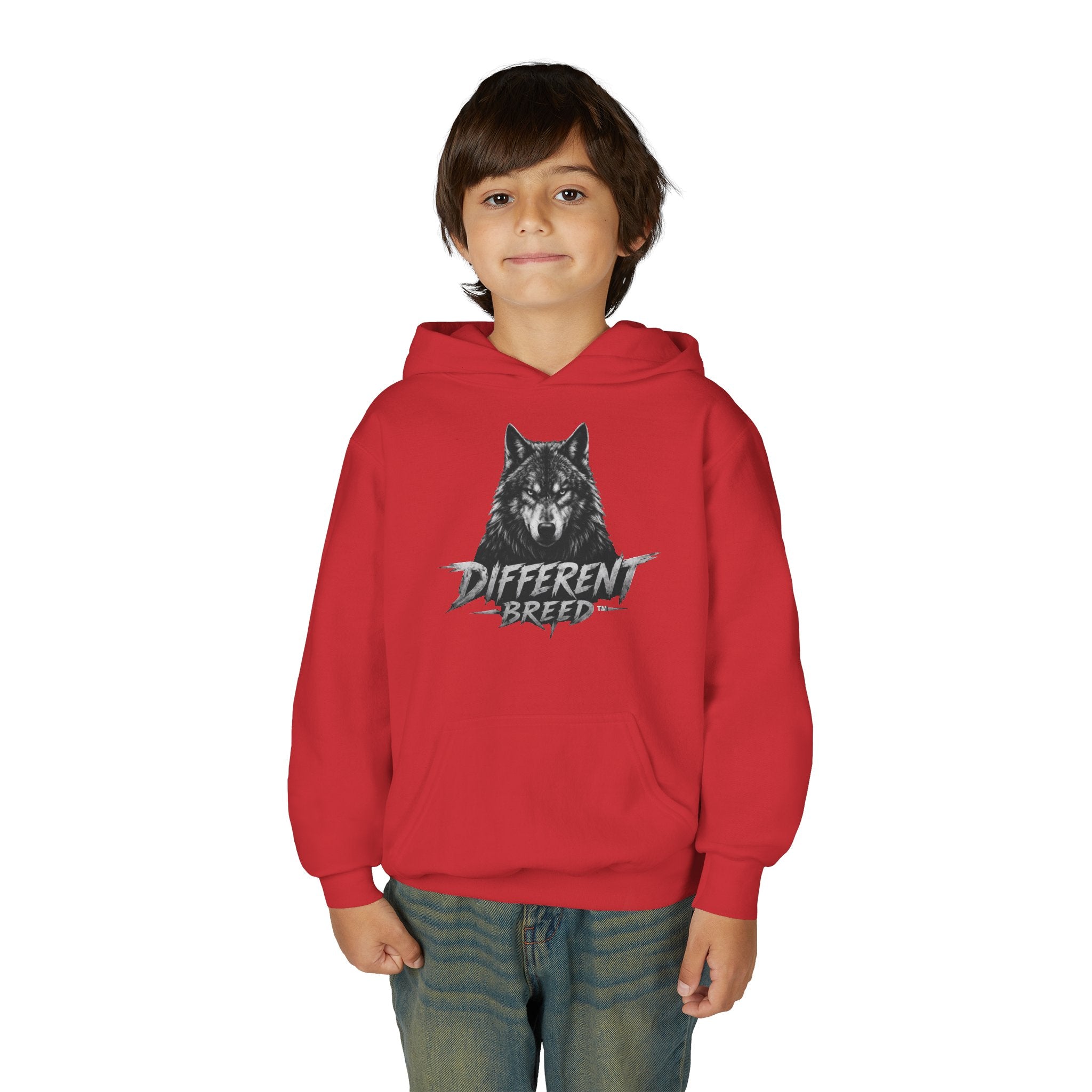 Youth Hoodie — 'Different Breed' Wolf Graphic Pullover