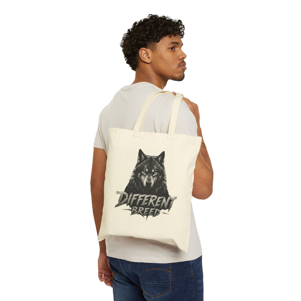 Different Breed Wolf Tote Bag — Canvas Animal Graphic Tote