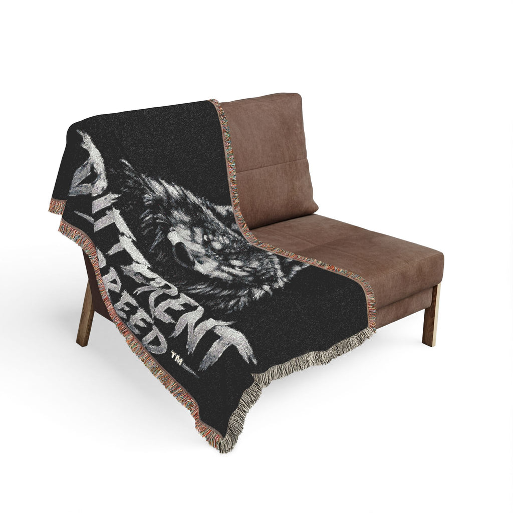 Different Breed Wolf Woven Blanket – Rustic Outdoor Throw for Men & Women