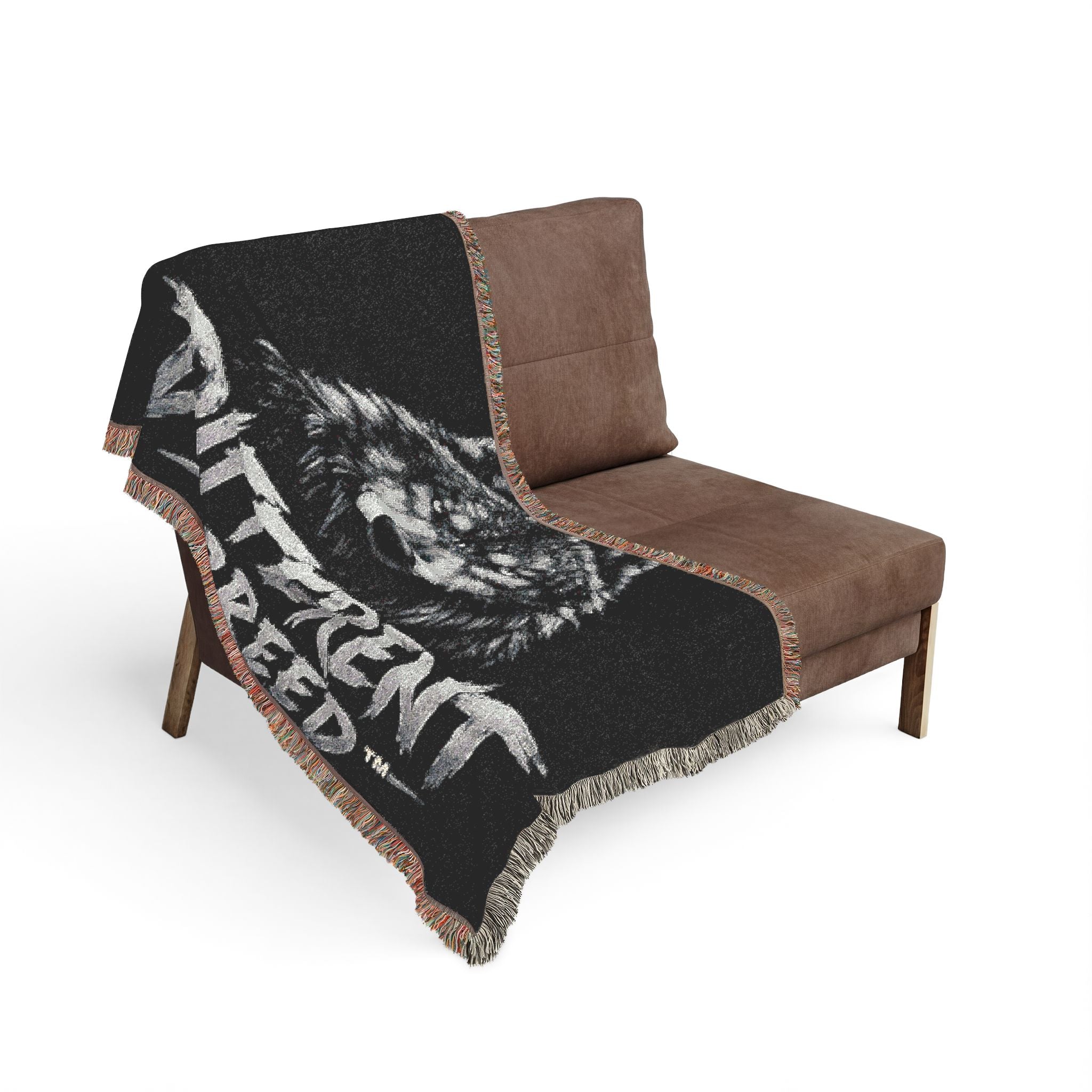 Different Breed Wolf Woven Blanket – Rustic Outdoor Throw for Men & Women