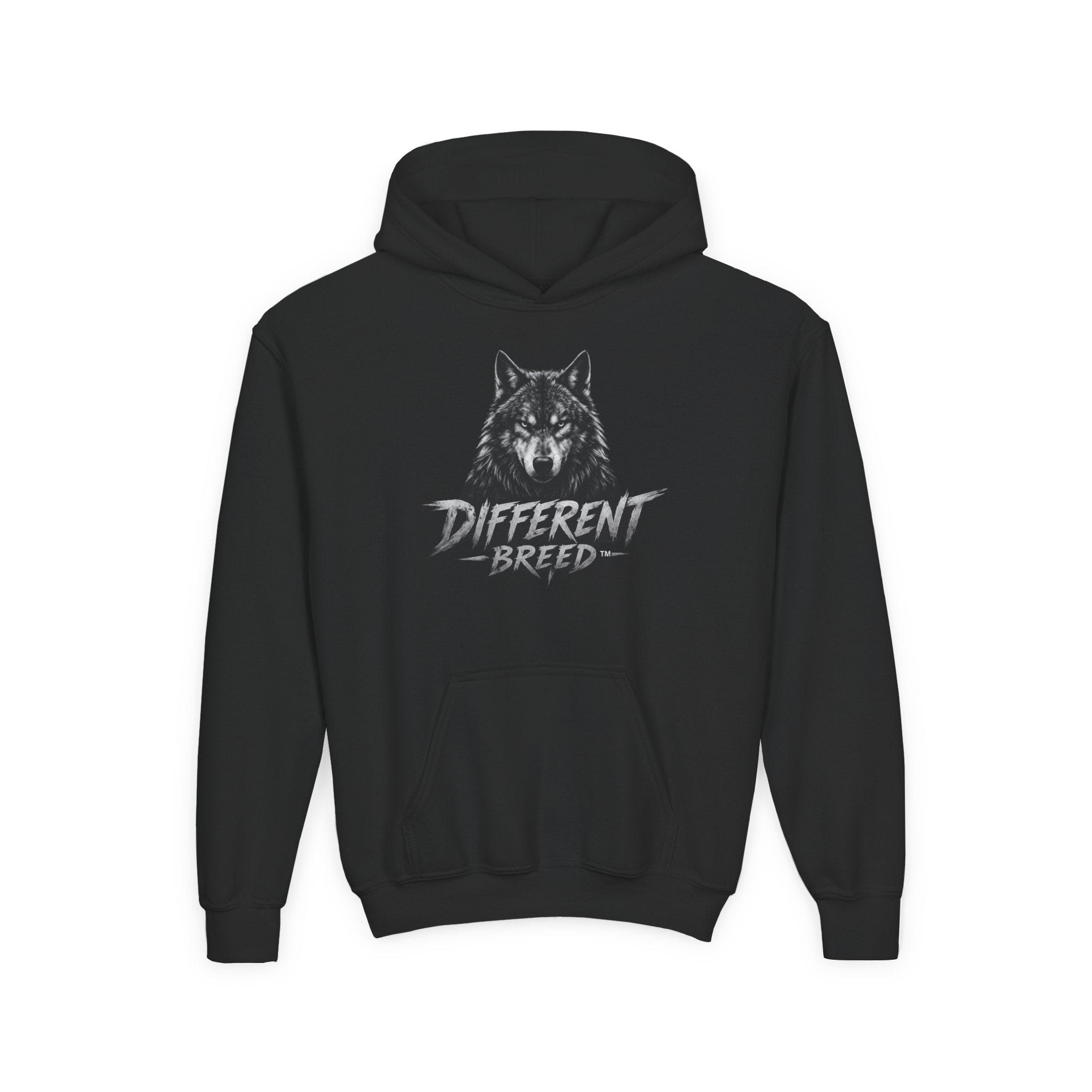 Youth Hoodie — 'Different Breed' Wolf Graphic Pullover