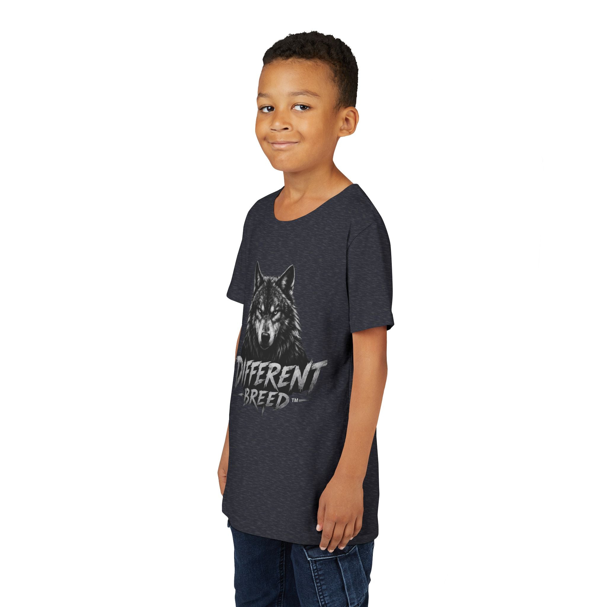 Youth Tee - 'Different Breed' Wolf Graphic Kids T-Shirt