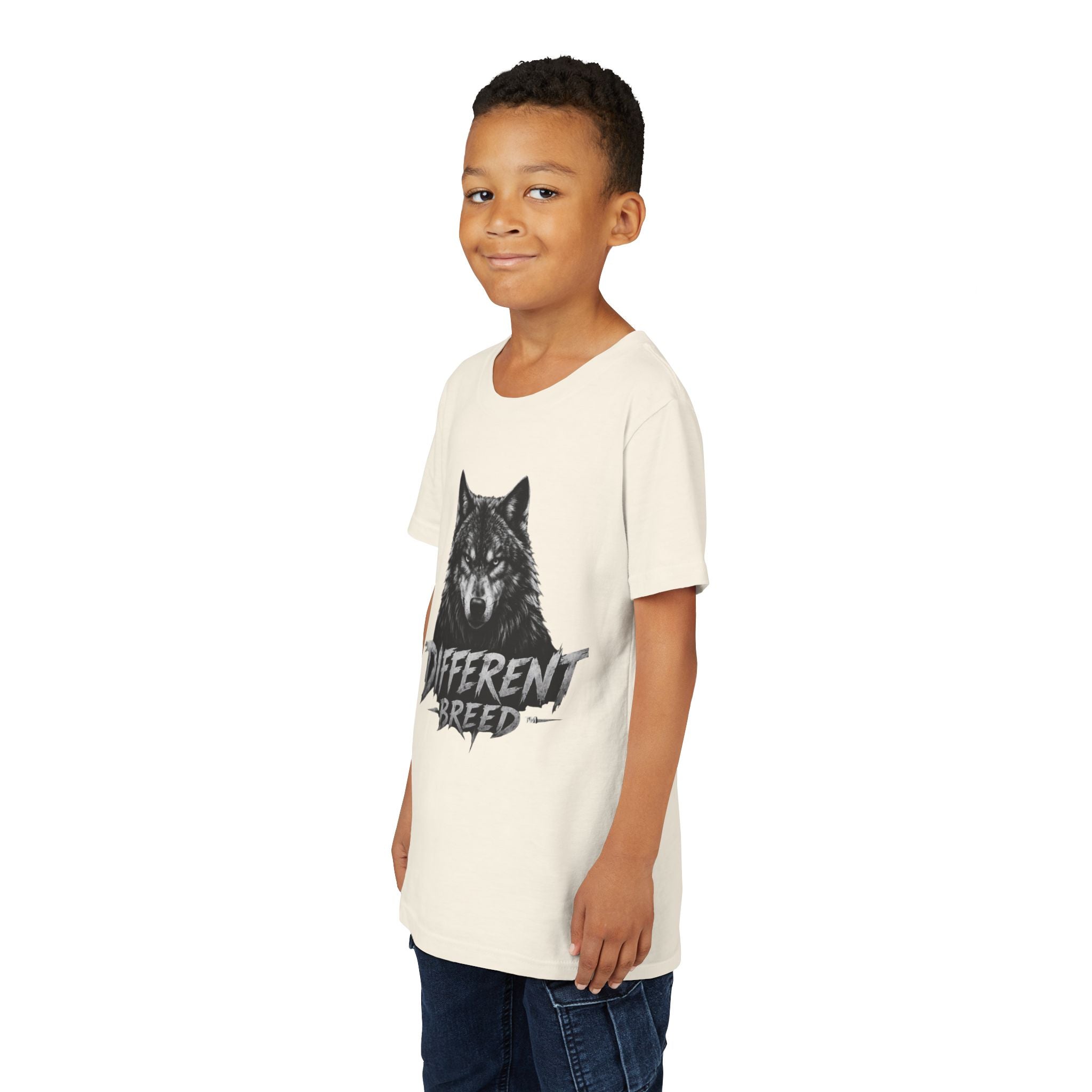 Youth Tee - 'Different Breed' Wolf Graphic Kids T-Shirt