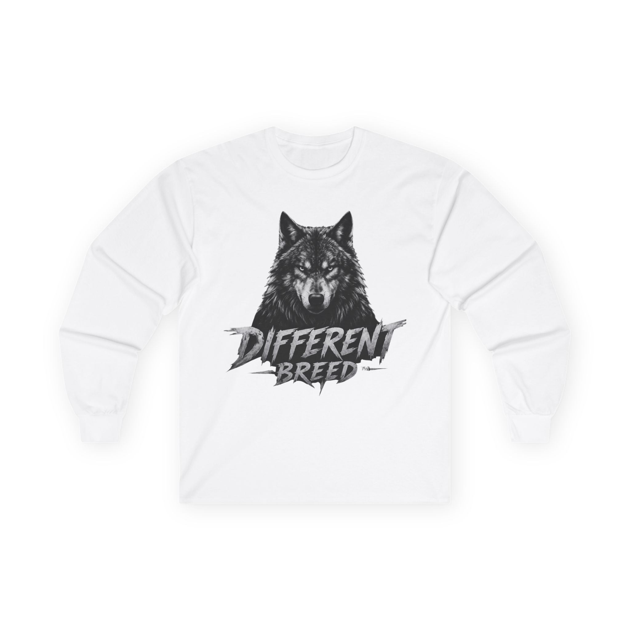 Different Breed Wolf Long Sleeve Tee — Graphic Animal Crewneck