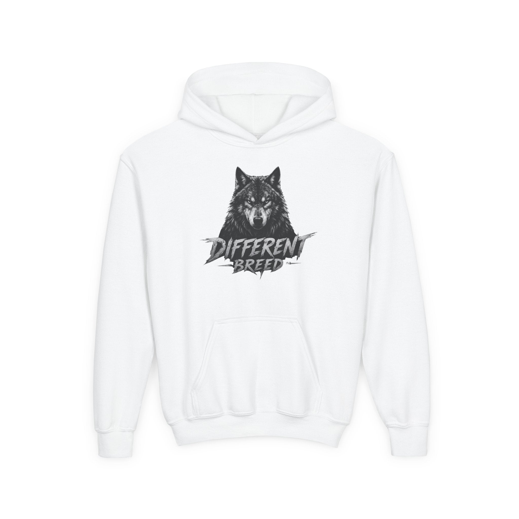 Youth Hoodie — 'Different Breed' Wolf Graphic Pullover