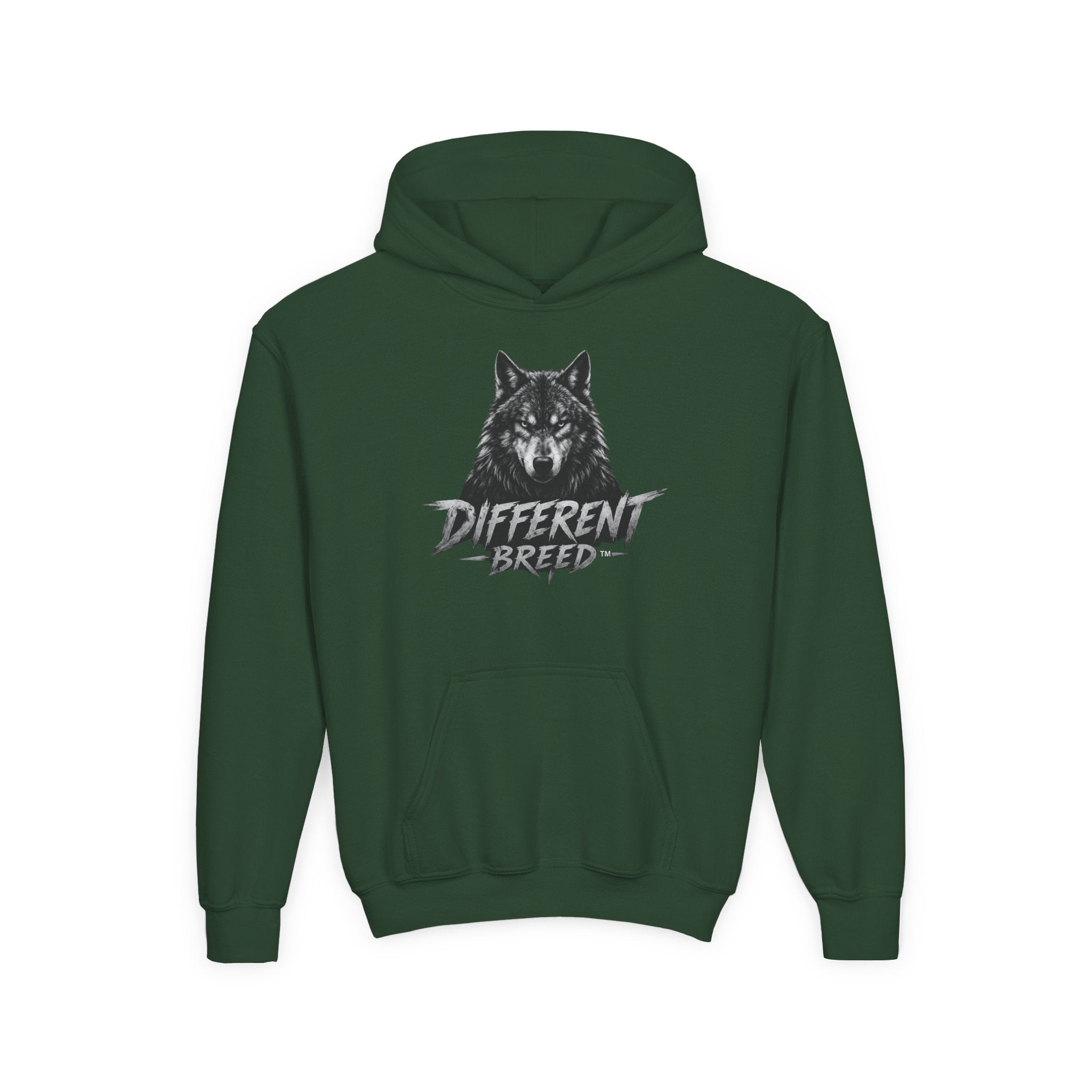 Youth Hoodie — 'Different Breed' Wolf Graphic Pullover