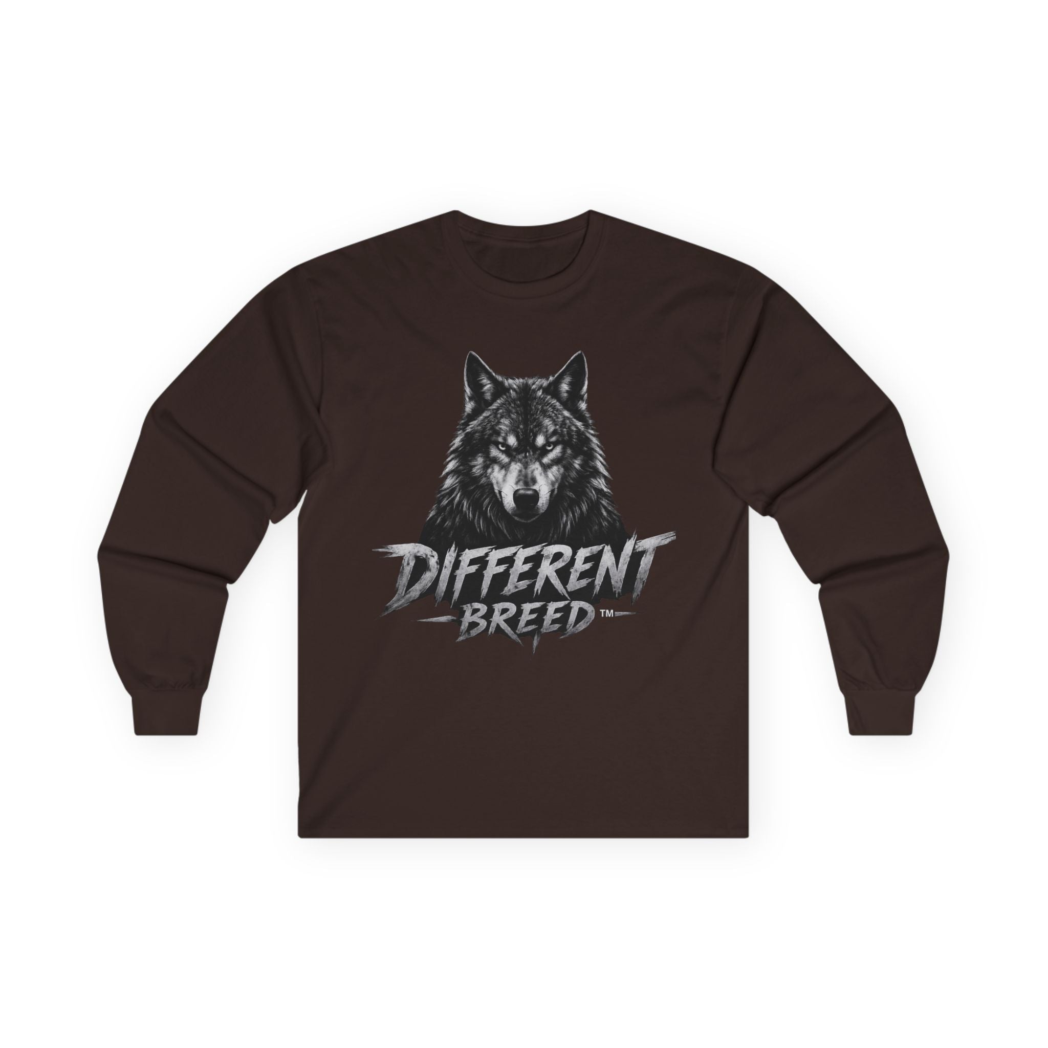 Different Breed Wolf Long Sleeve Tee — Graphic Animal Crewneck