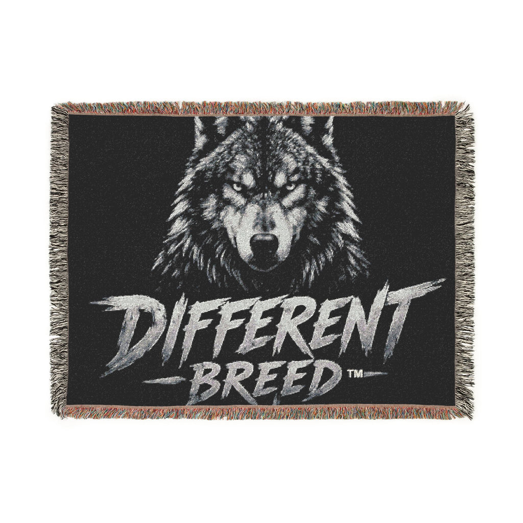 Different Breed Wolf Woven Blanket – Rustic Outdoor Throw for Men & Women