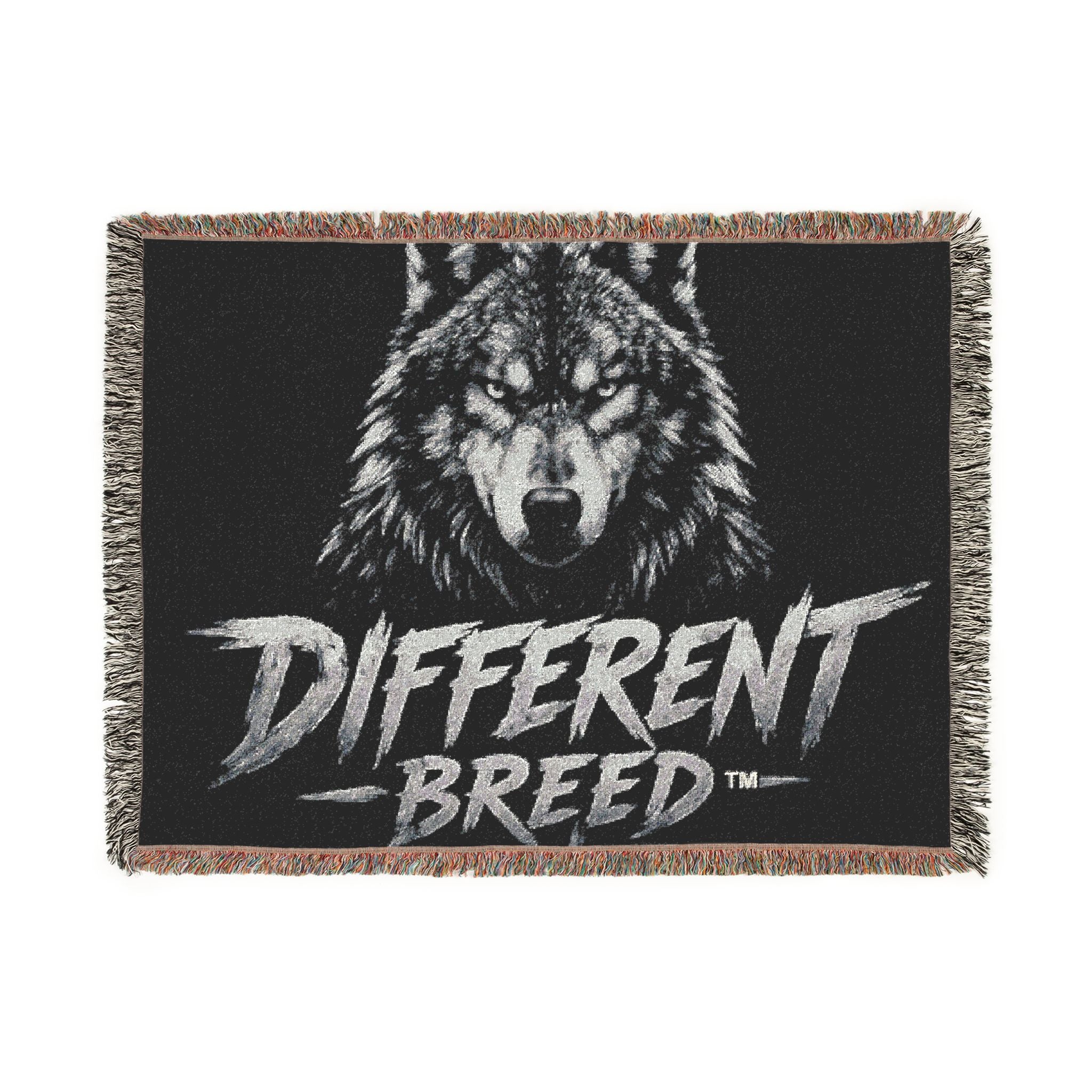 Different Breed Wolf Woven Blanket – Rustic Outdoor Throw for Men & Women