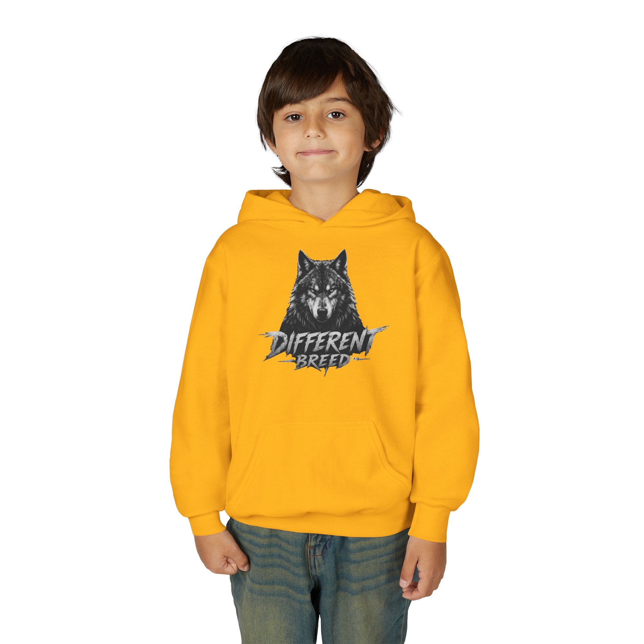 Youth Hoodie — 'Different Breed' Wolf Graphic Pullover