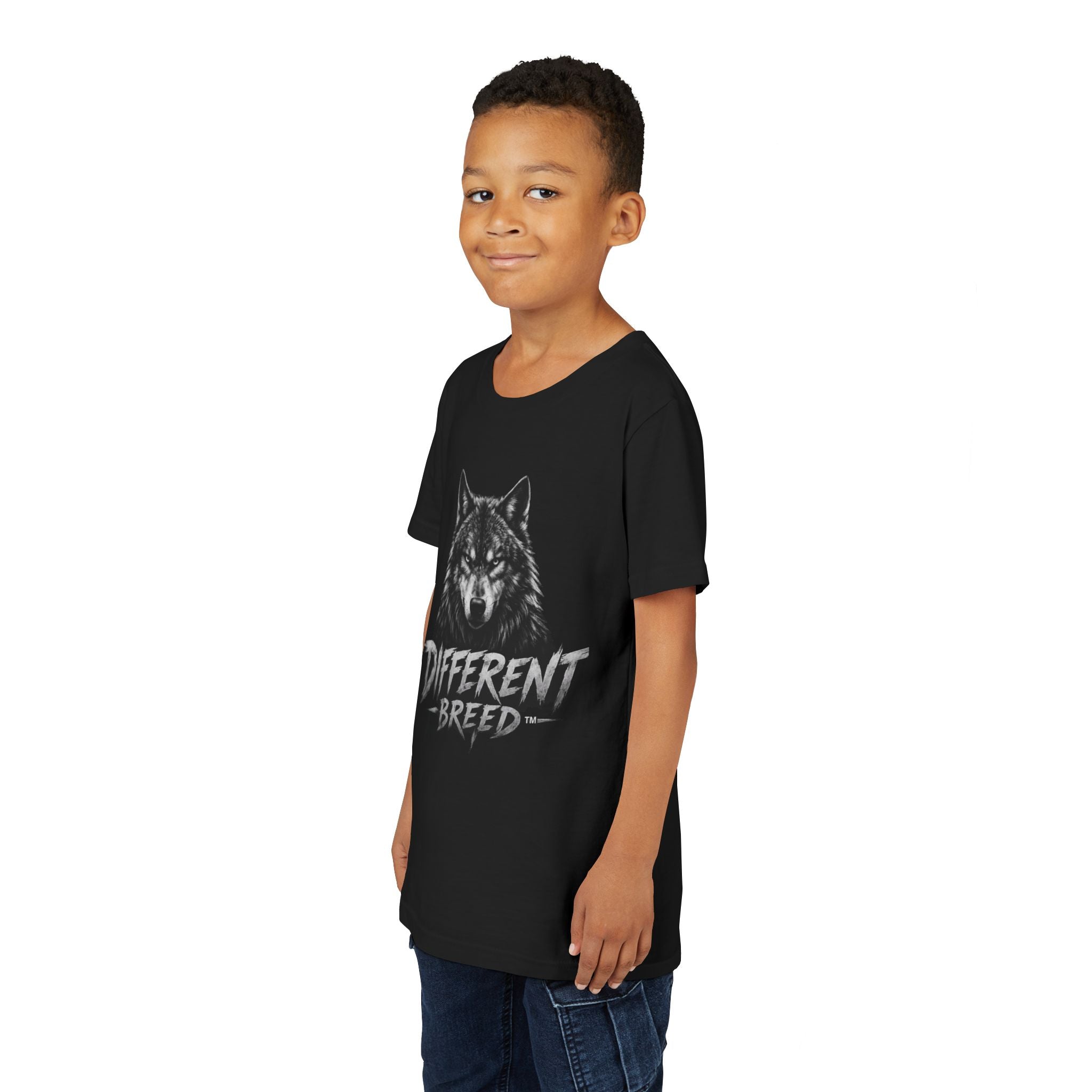 Youth Tee - 'Different Breed' Wolf Graphic Kids T-Shirt