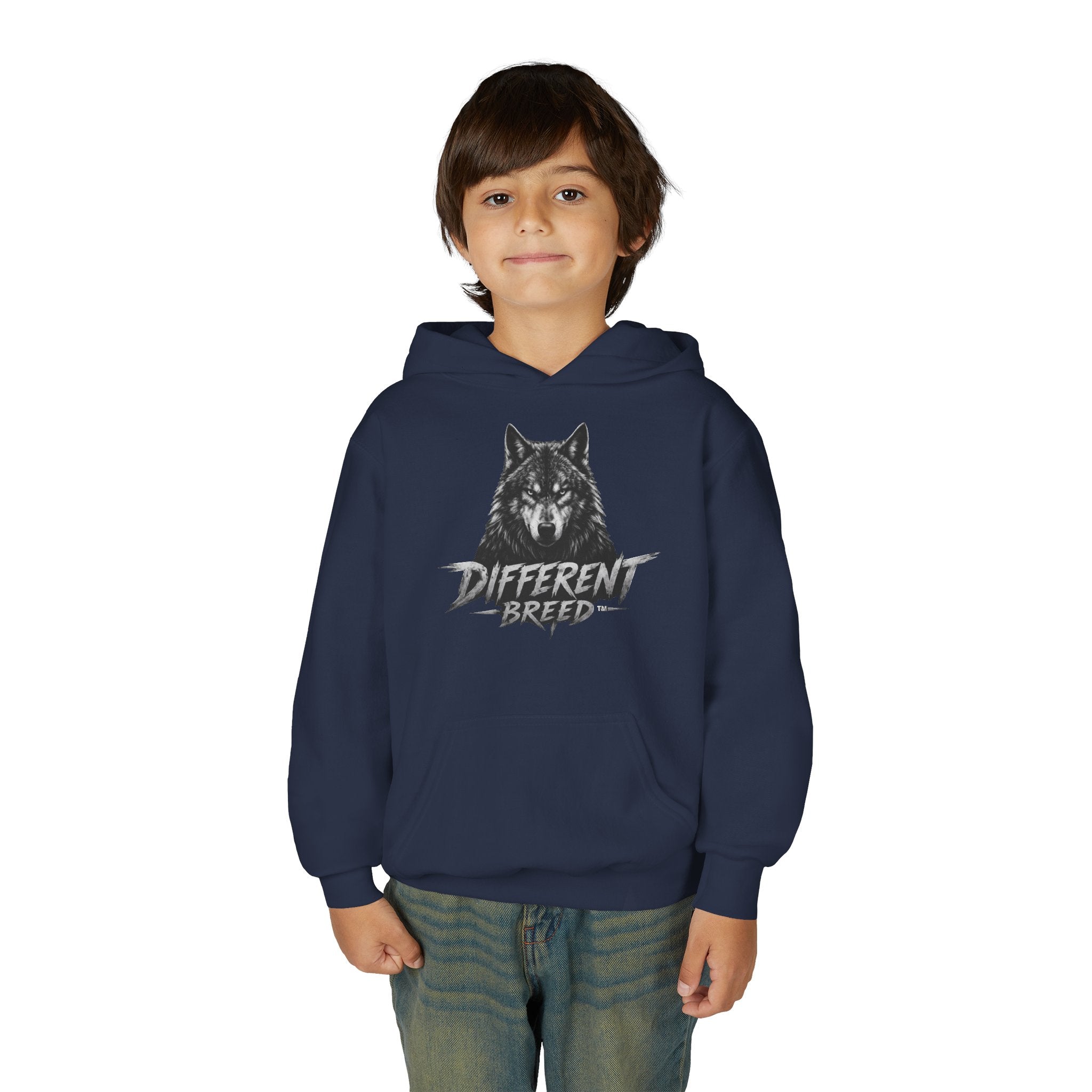 Youth Hoodie — 'Different Breed' Wolf Graphic Pullover