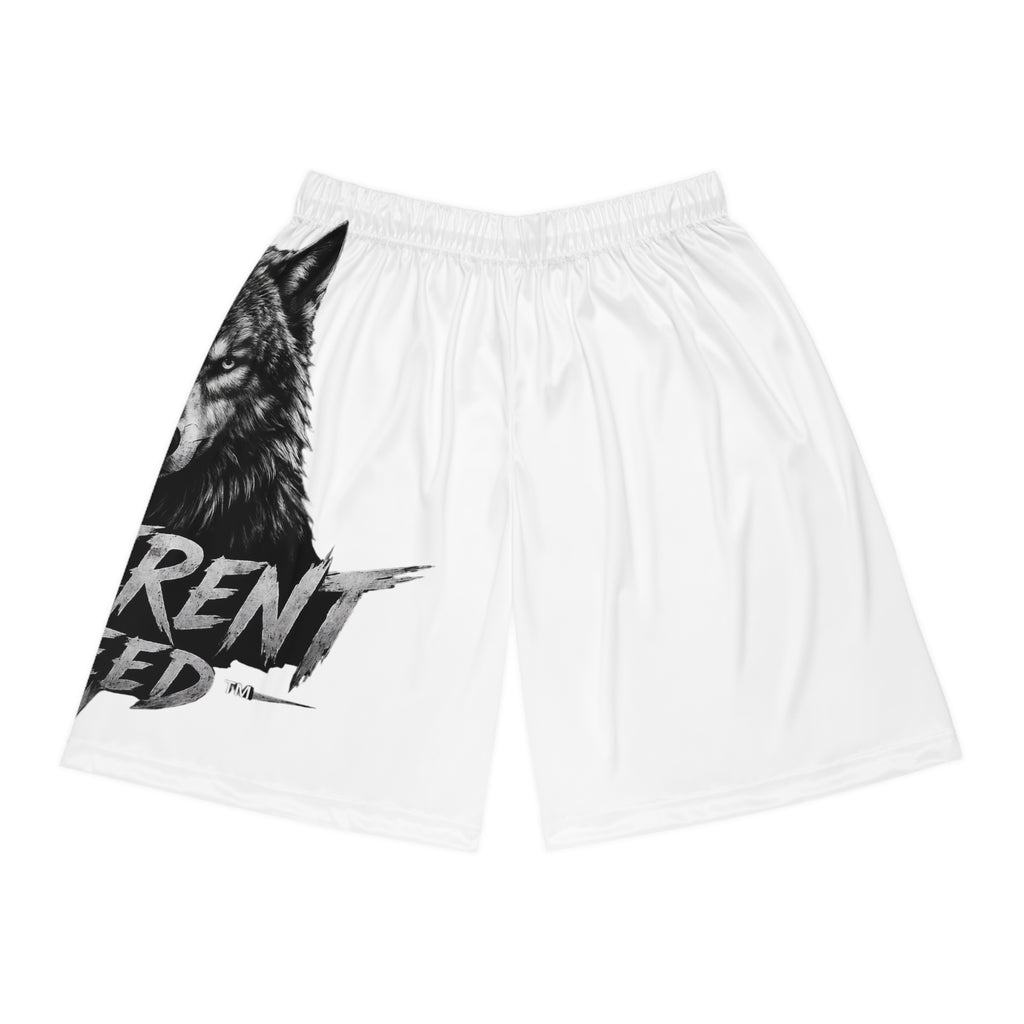Wolf Graphic Basketball Shorts - "Different Breed" AOP Athletic Shorts