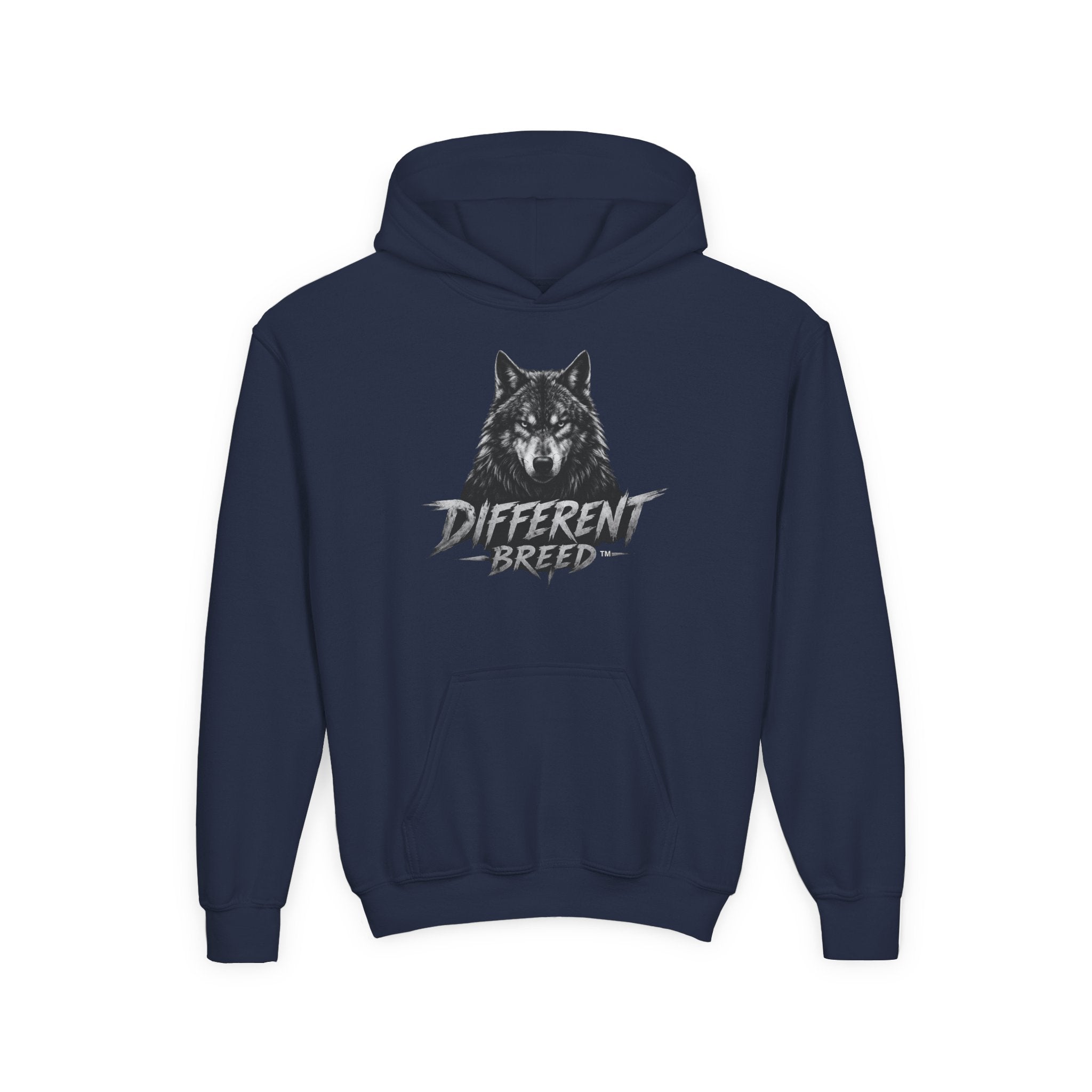 Youth Hoodie — 'Different Breed' Wolf Graphic Pullover