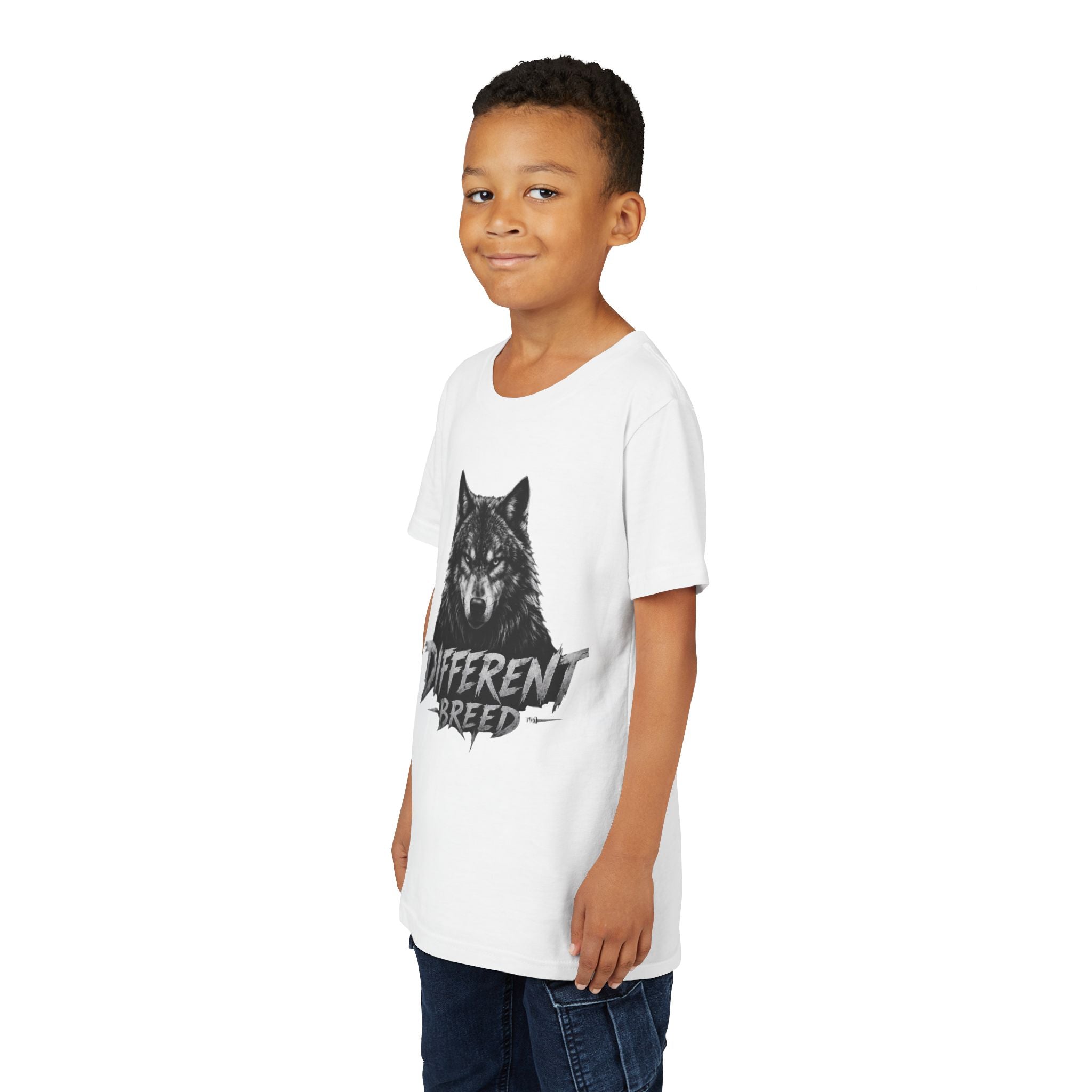 Youth Tee - 'Different Breed' Wolf Graphic Kids T-Shirt
