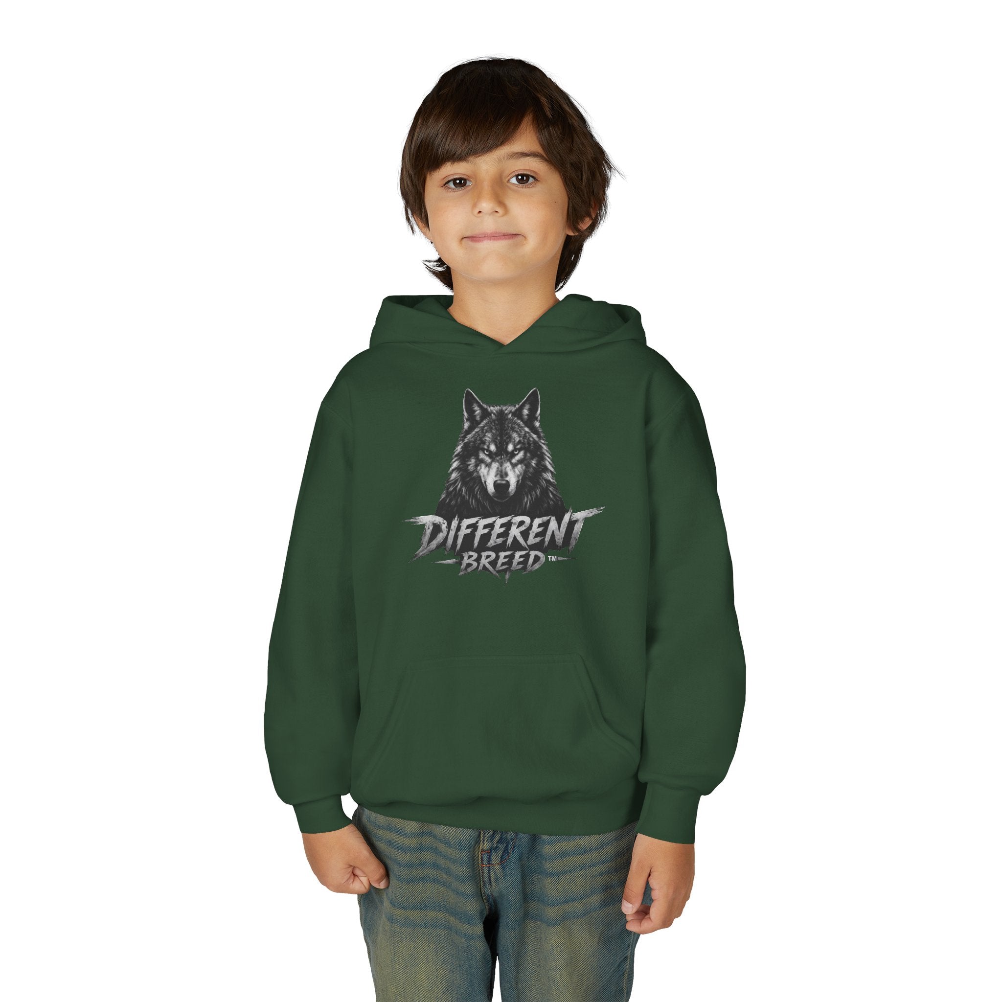 Youth Hoodie — 'Different Breed' Wolf Graphic Pullover