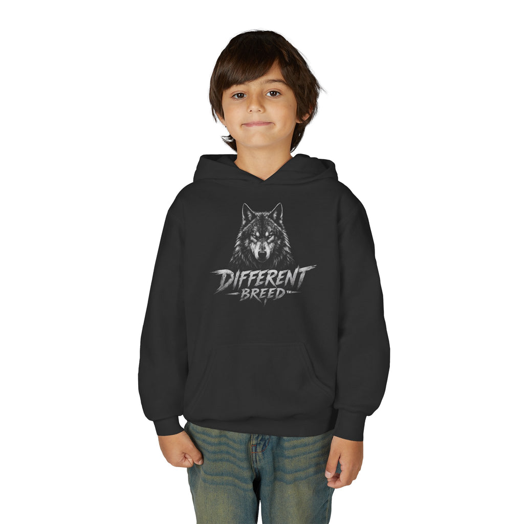 Youth Hoodie — 'Different Breed' Wolf Graphic Pullover