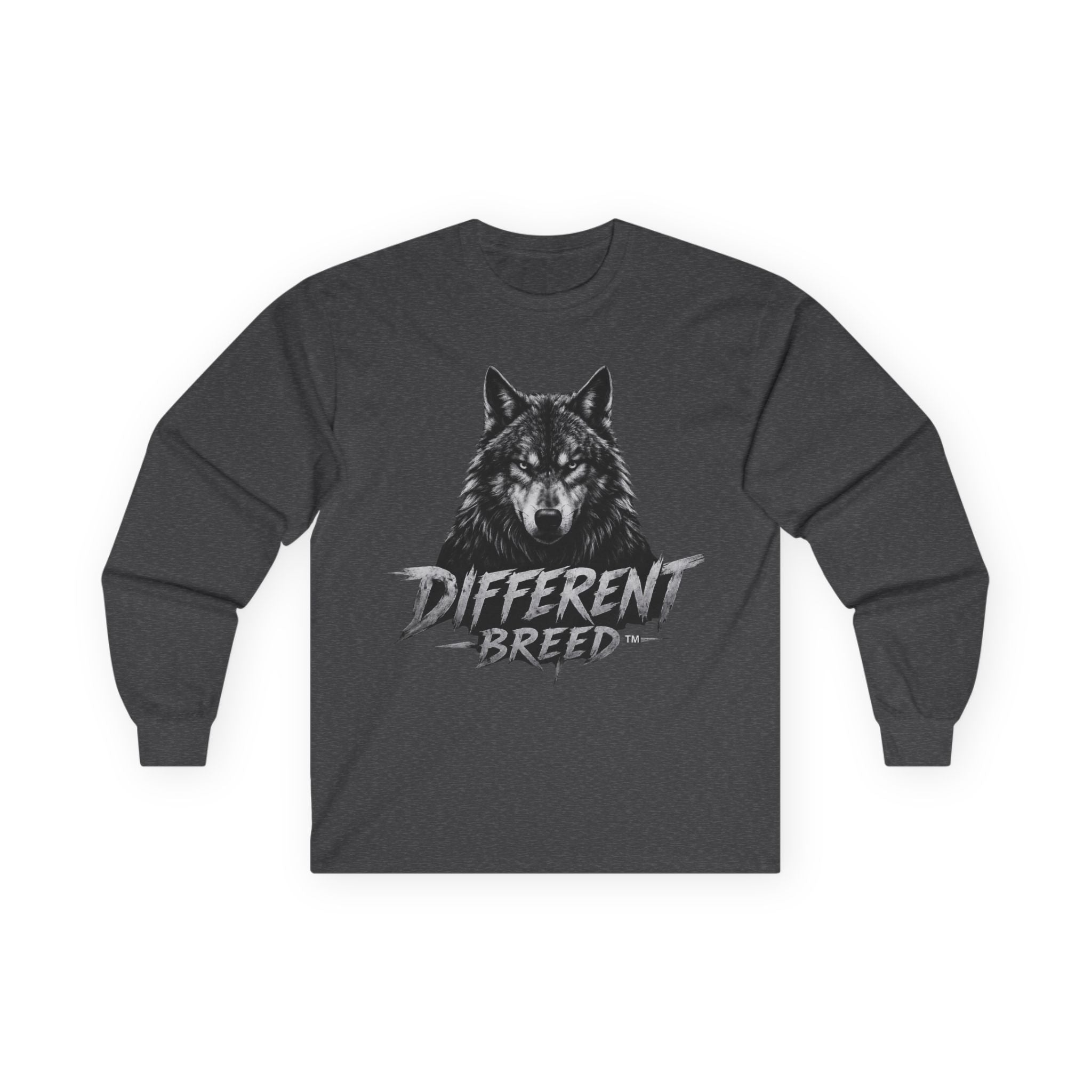 Different Breed Wolf Long Sleeve Tee — Graphic Animal Crewneck