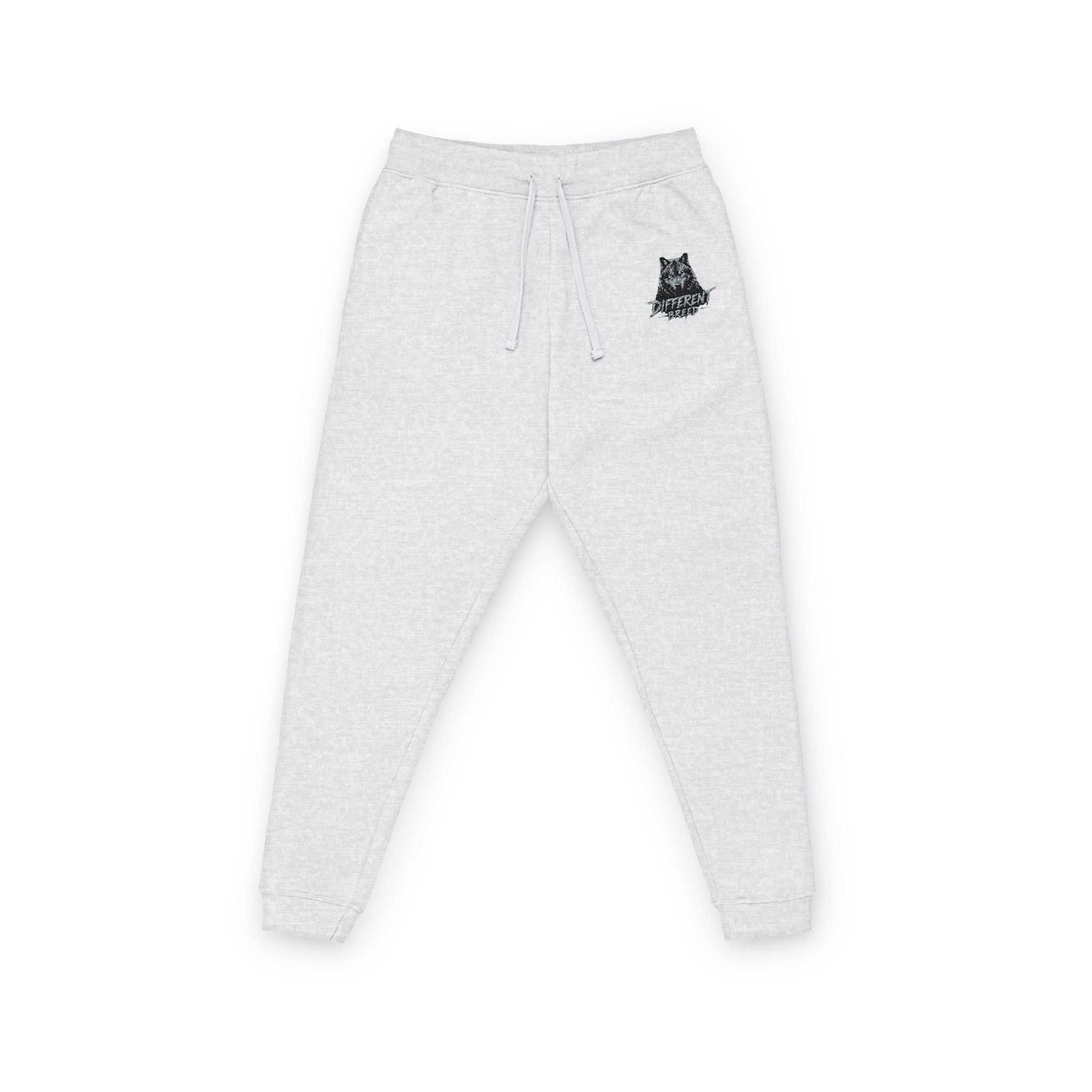 Embroidered Cozy Fleece Joggers — Retro Floral Chest Patch