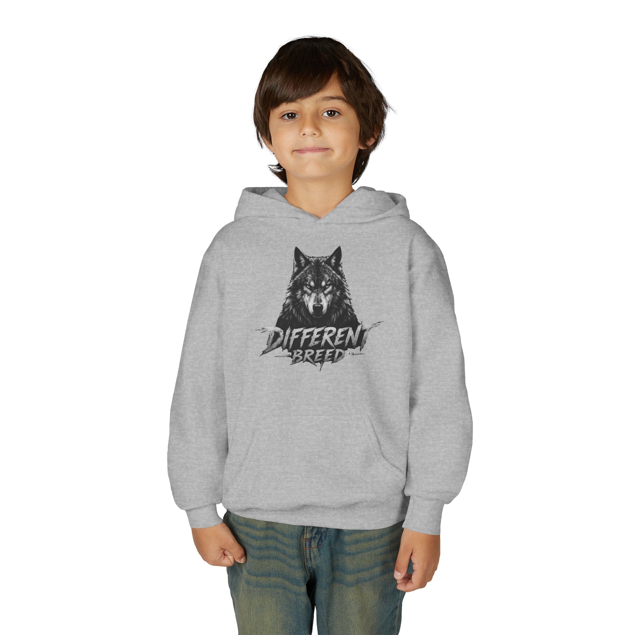 Youth Hoodie — 'Different Breed' Wolf Graphic Pullover