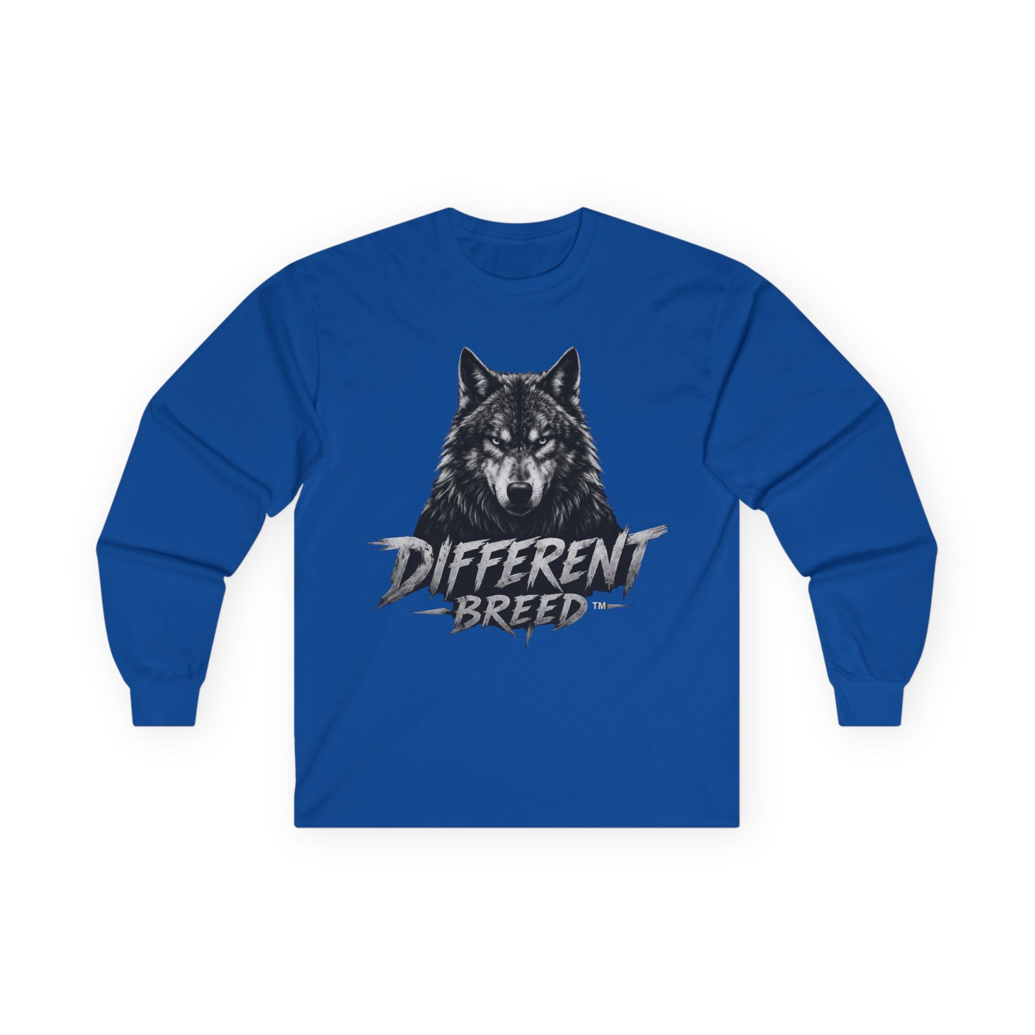 Different Breed Wolf Long Sleeve Tee — Graphic Animal Crewneck