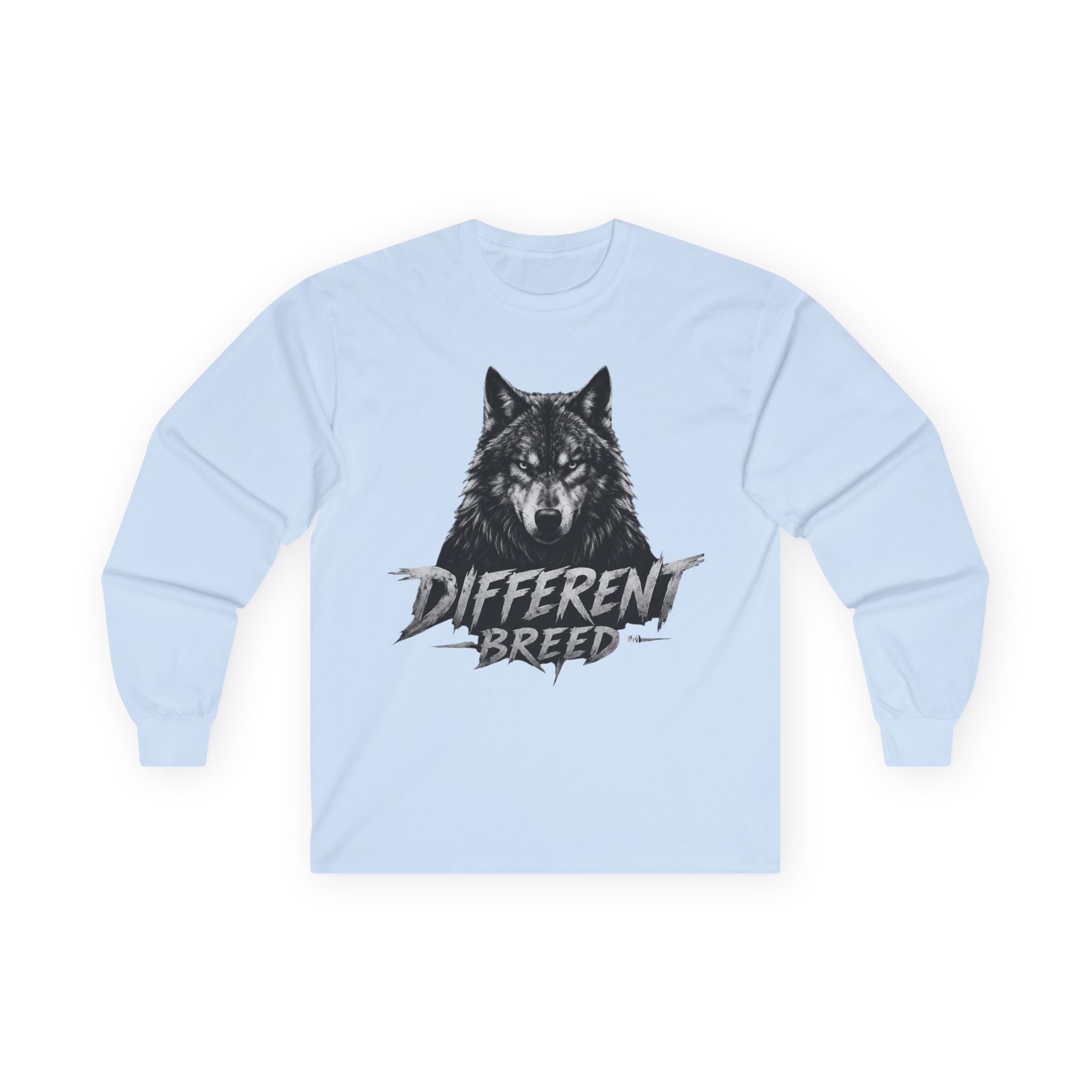 Different Breed Wolf Long Sleeve Tee — Graphic Animal Crewneck